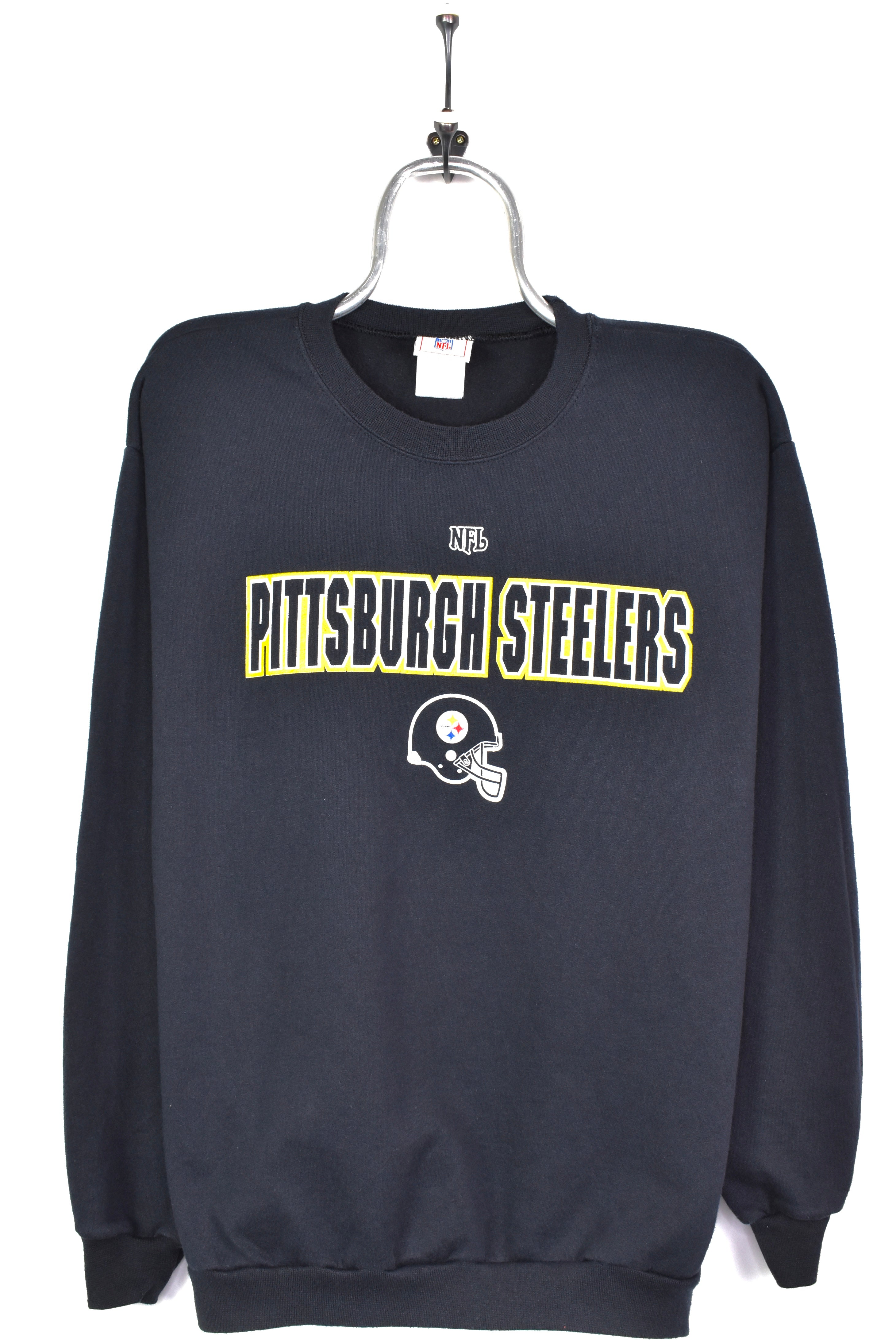 VINTAGE NFL PITTSBURGH STEELERS BLACK SWEATSHIRT | LARGE PRO SPORT