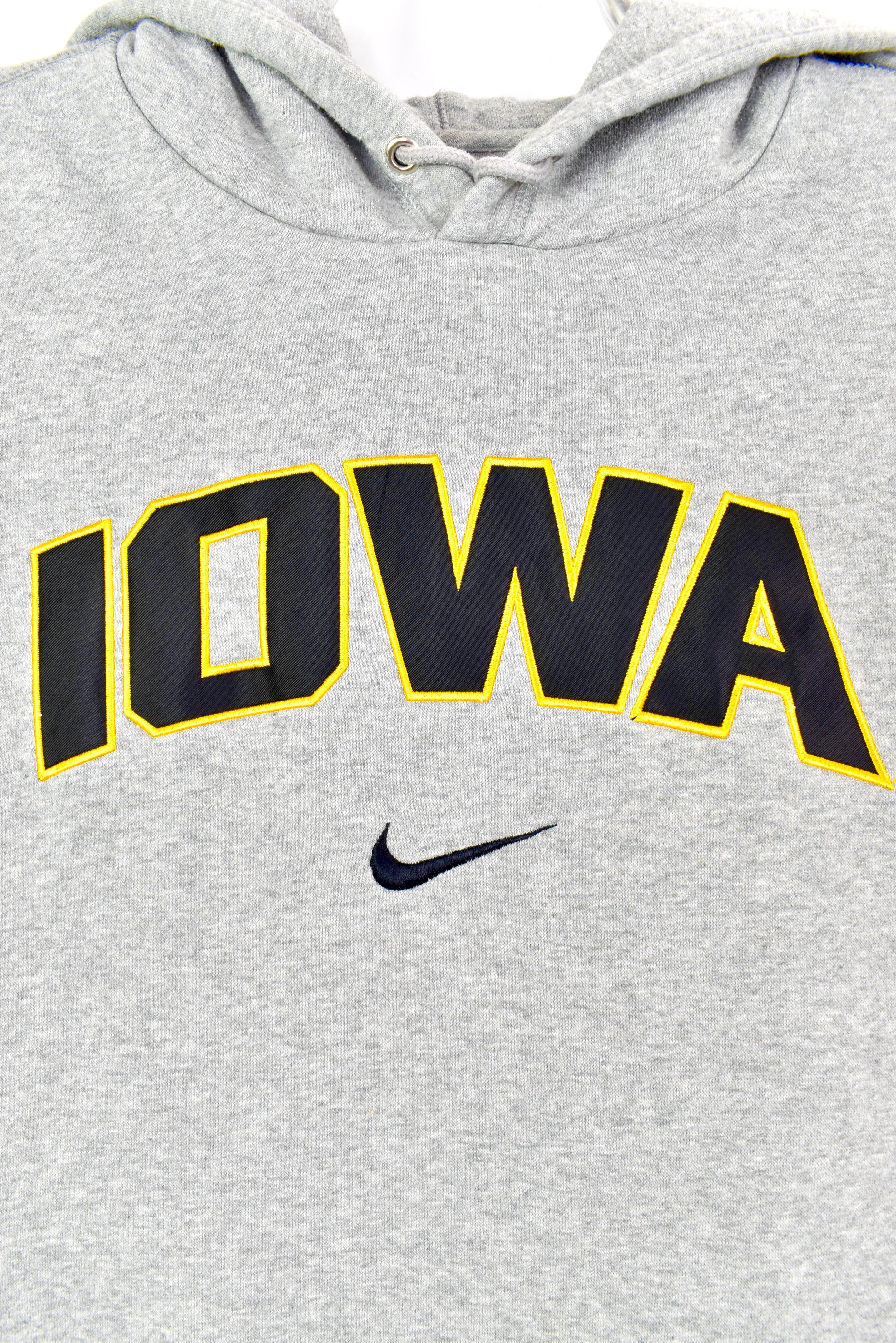 VINTAGE NIKE IOWA UNIVERSITY EMBROIDERED GREY HOODIE | XXL COLLEGE