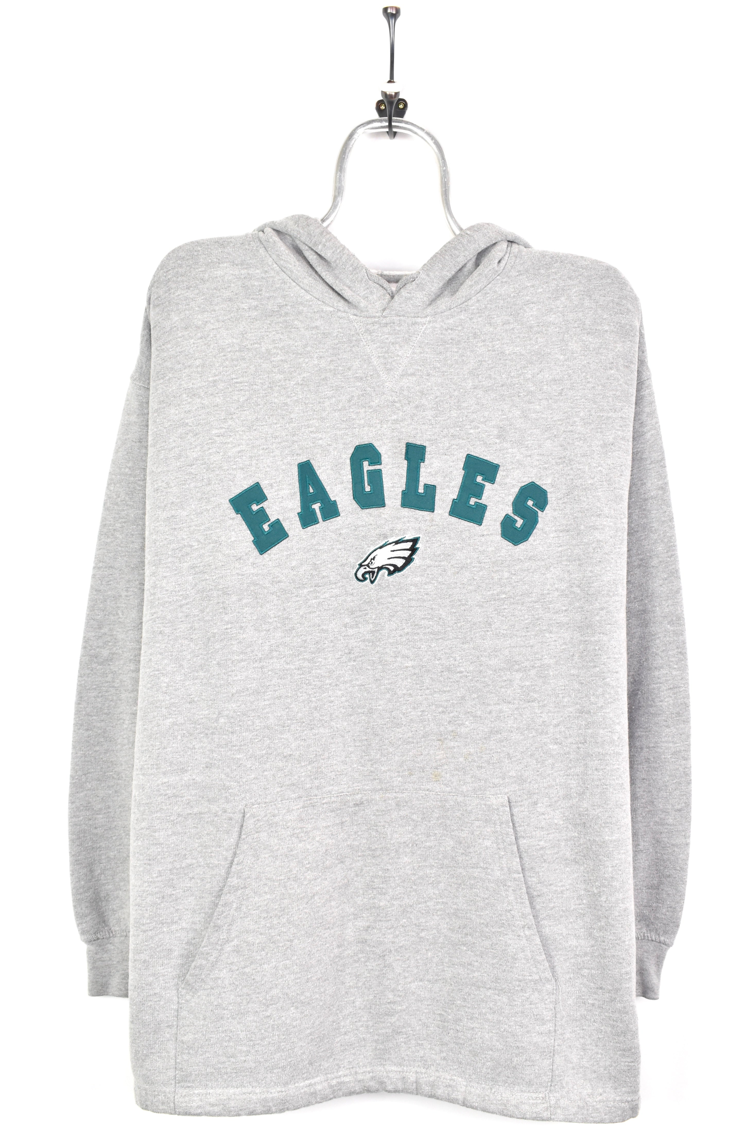 VINTAGE NFL PHILADELPHIA EAGLES EMBROIDERED GREY HOODIE | XL PRO SPORT