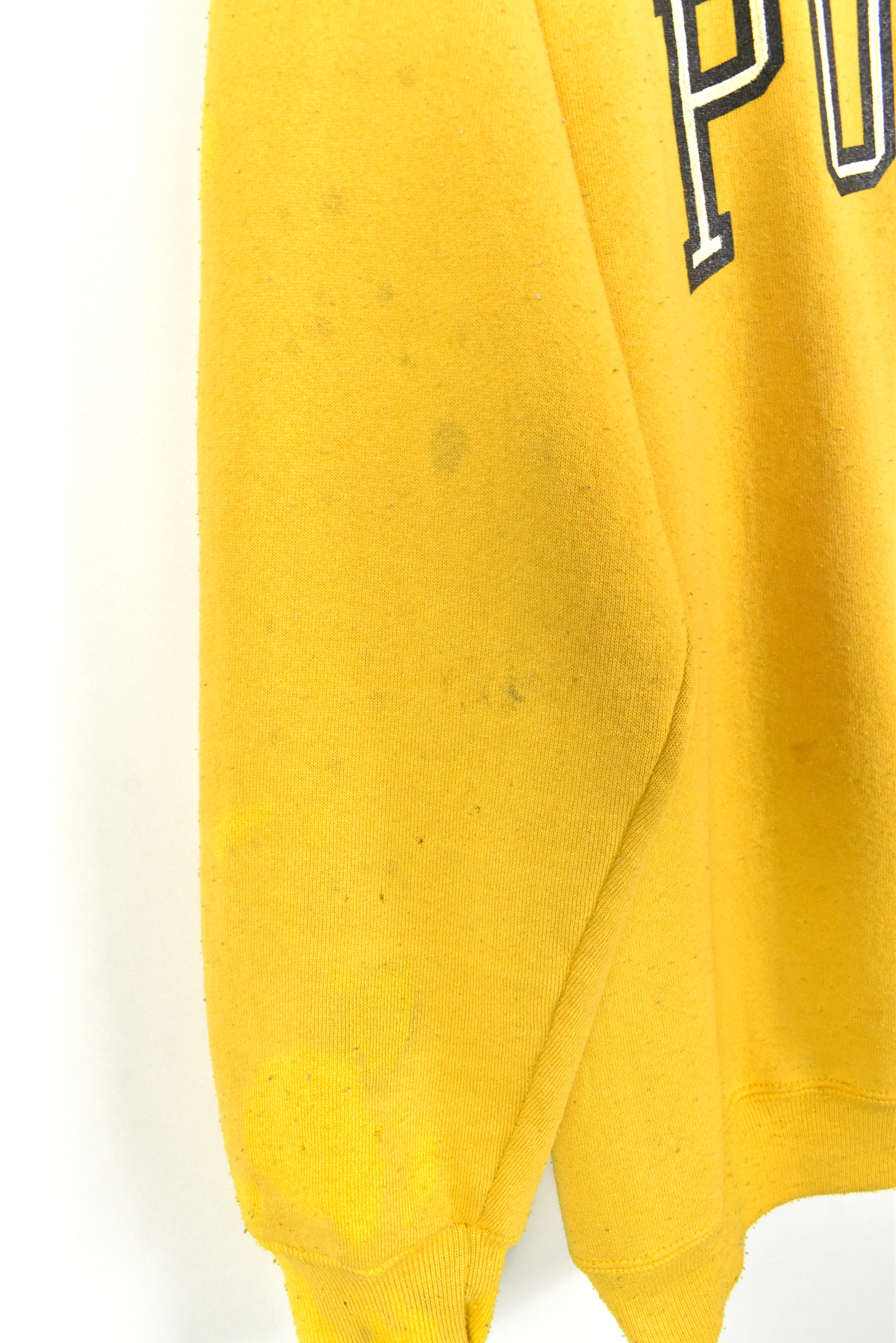 VINTAGE PURDUE UNIVERSITY YELLOW SWEATSHIRT | LARGE COLLEGE