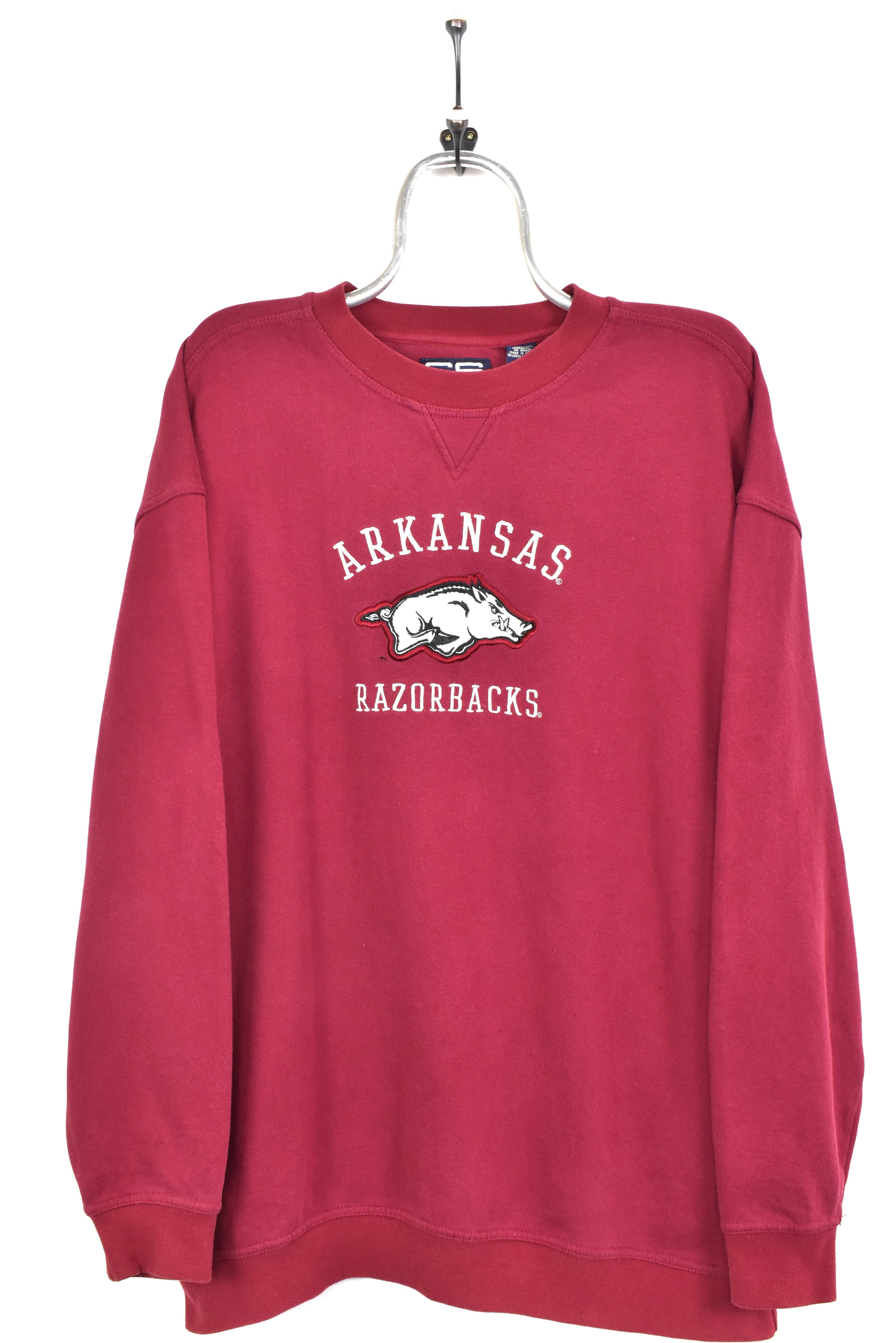 VINTAGE ARKANSAS UNIVERSITY EMBROIDERED BURGUNDY SWEATSHIRT | XL COLLEGE