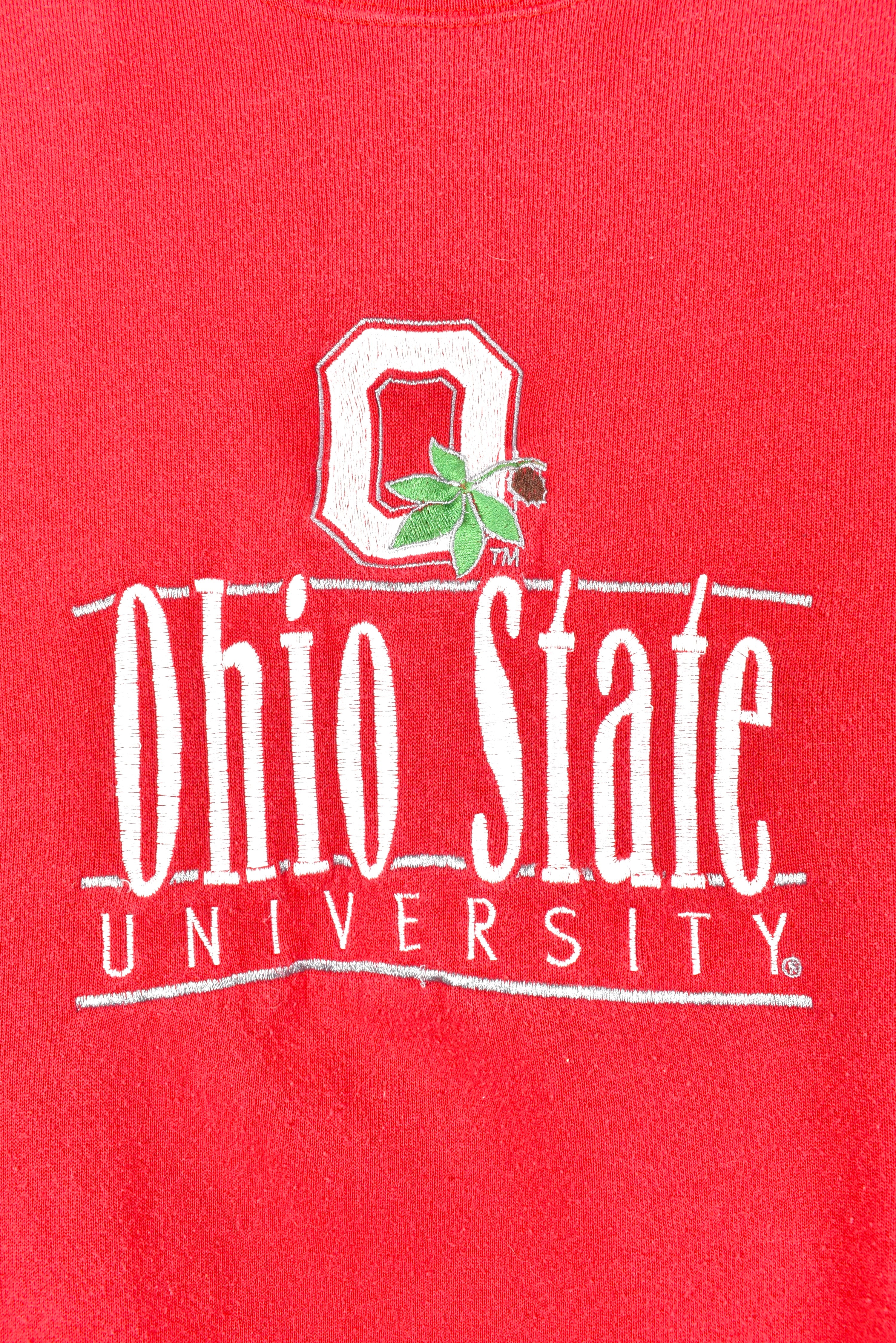 VINTAGE OHIO STATE UNIVERSITY EMBROIDERED RED SWEATSHIRT | XL COLLEGE
