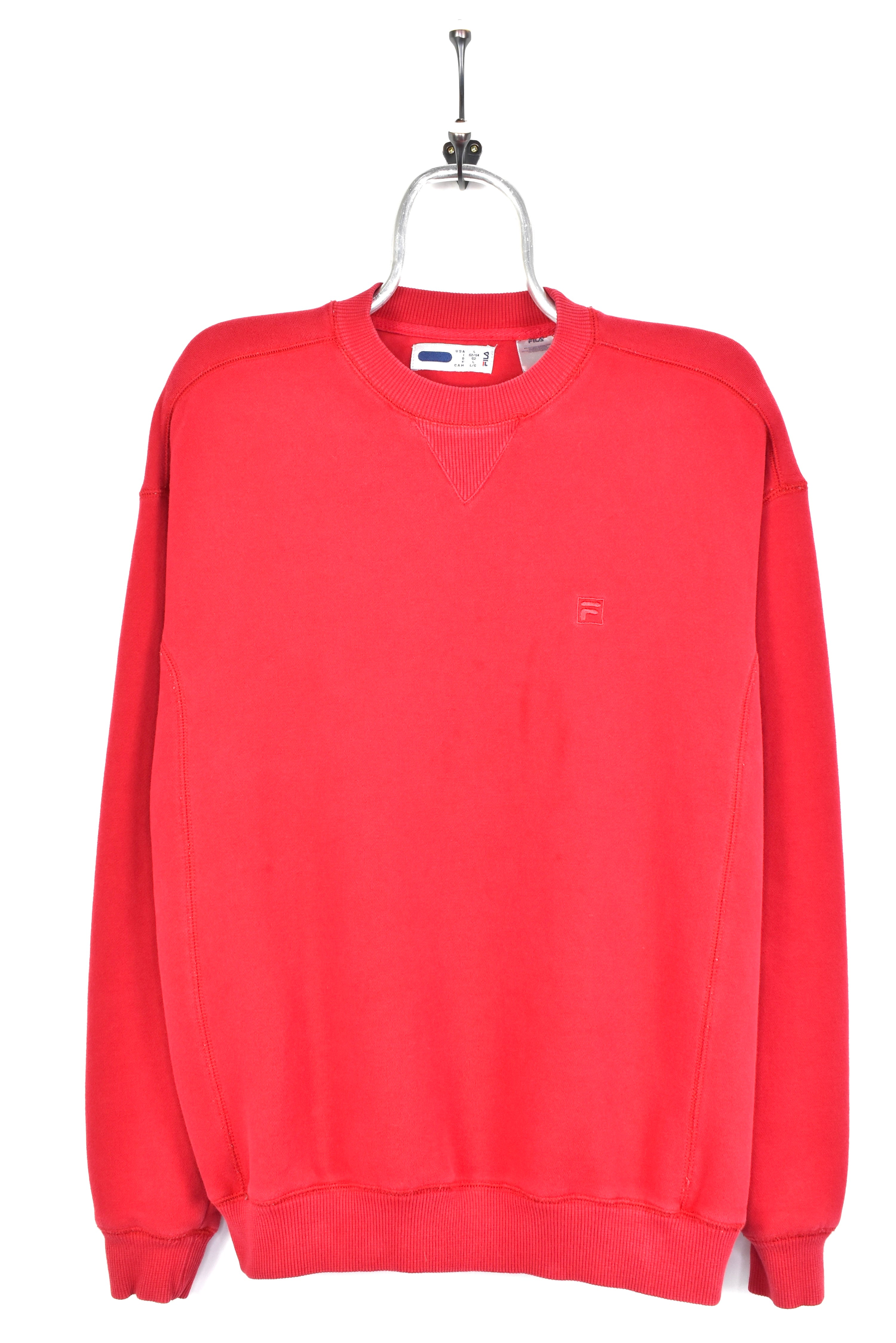 VINTAGE FILA EMBROIDERED RED SWEATSHIRT | LARGE FILA