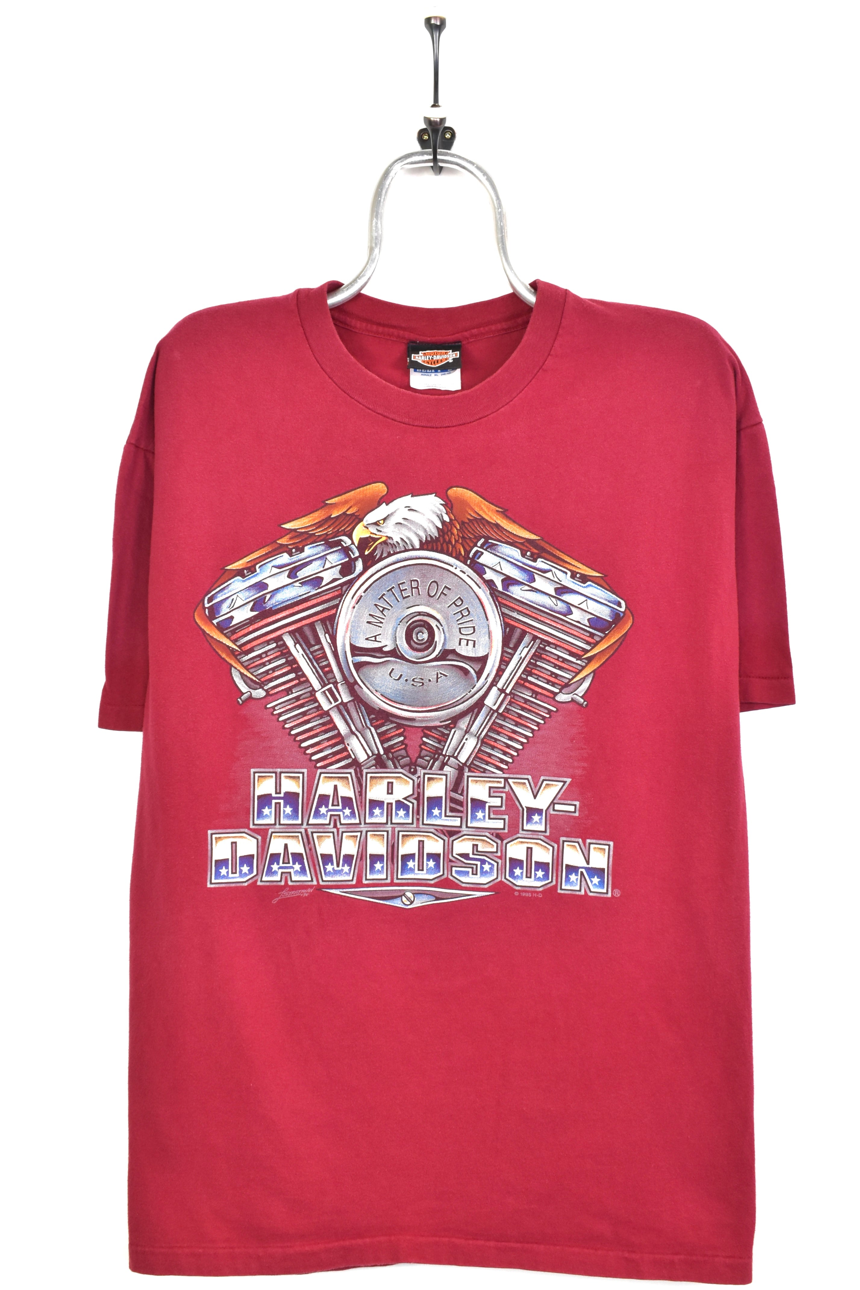 *RARE* Vintage 1996 Harley Davidson burgundy t-shirt | XL HARLEY DAVIDSON