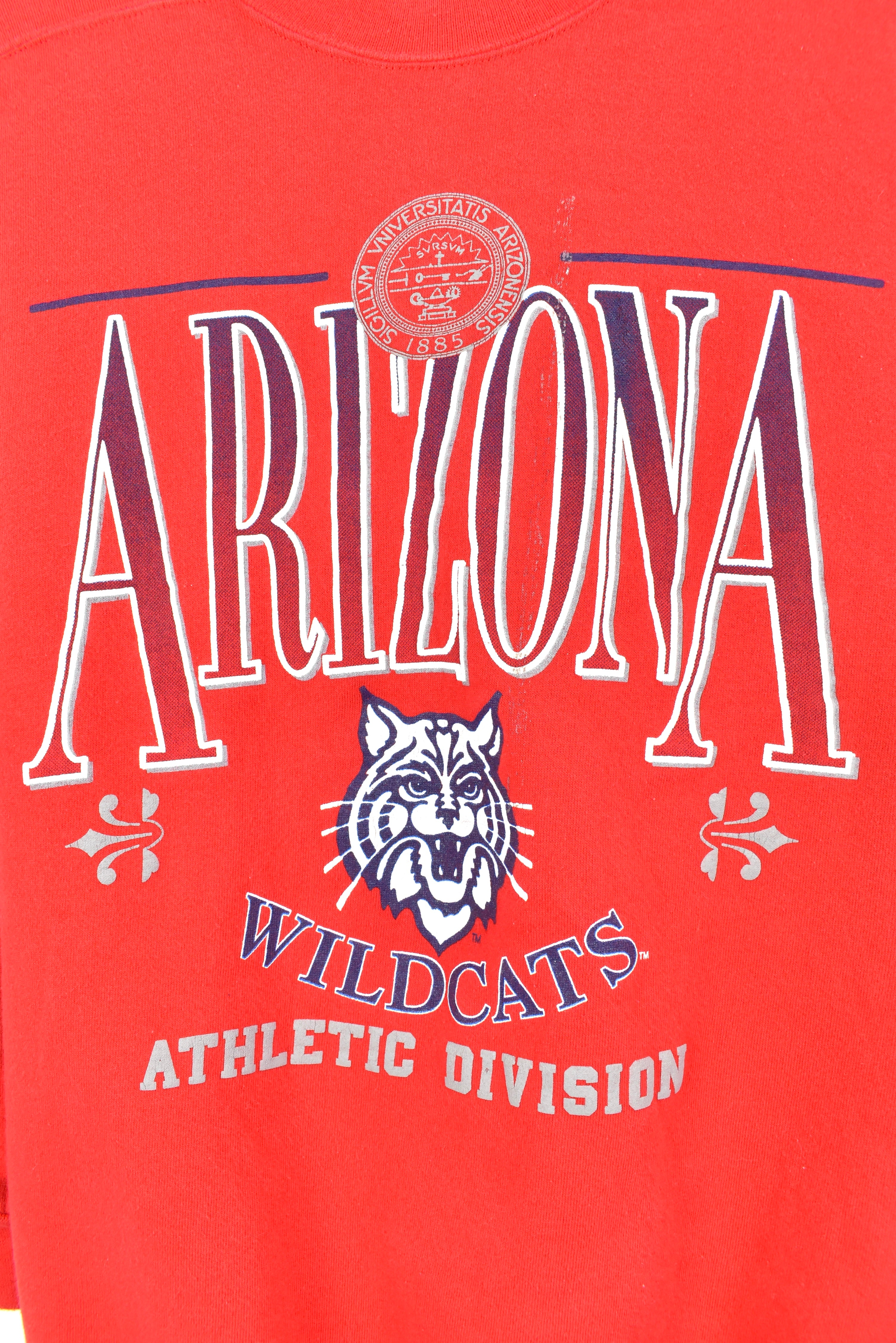 VINTAGE ARIZONA UNIVERSITY WILDCATS RED SWEATSHIRT | MEDIUM COLLEGE