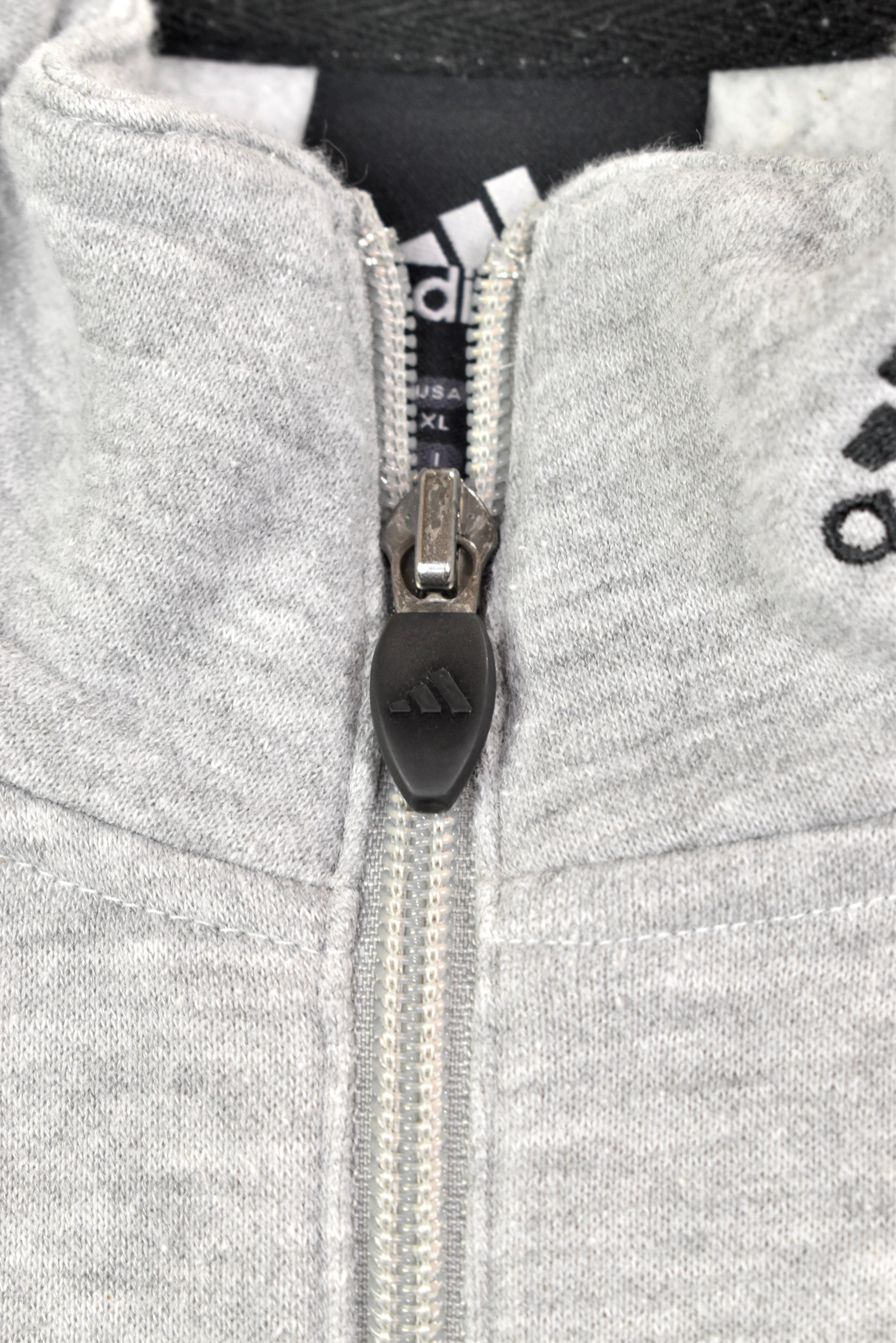 Vintage Adidas sweatshirt, embroidered 1/4 zip sweater - XXL, grey ADIDAS