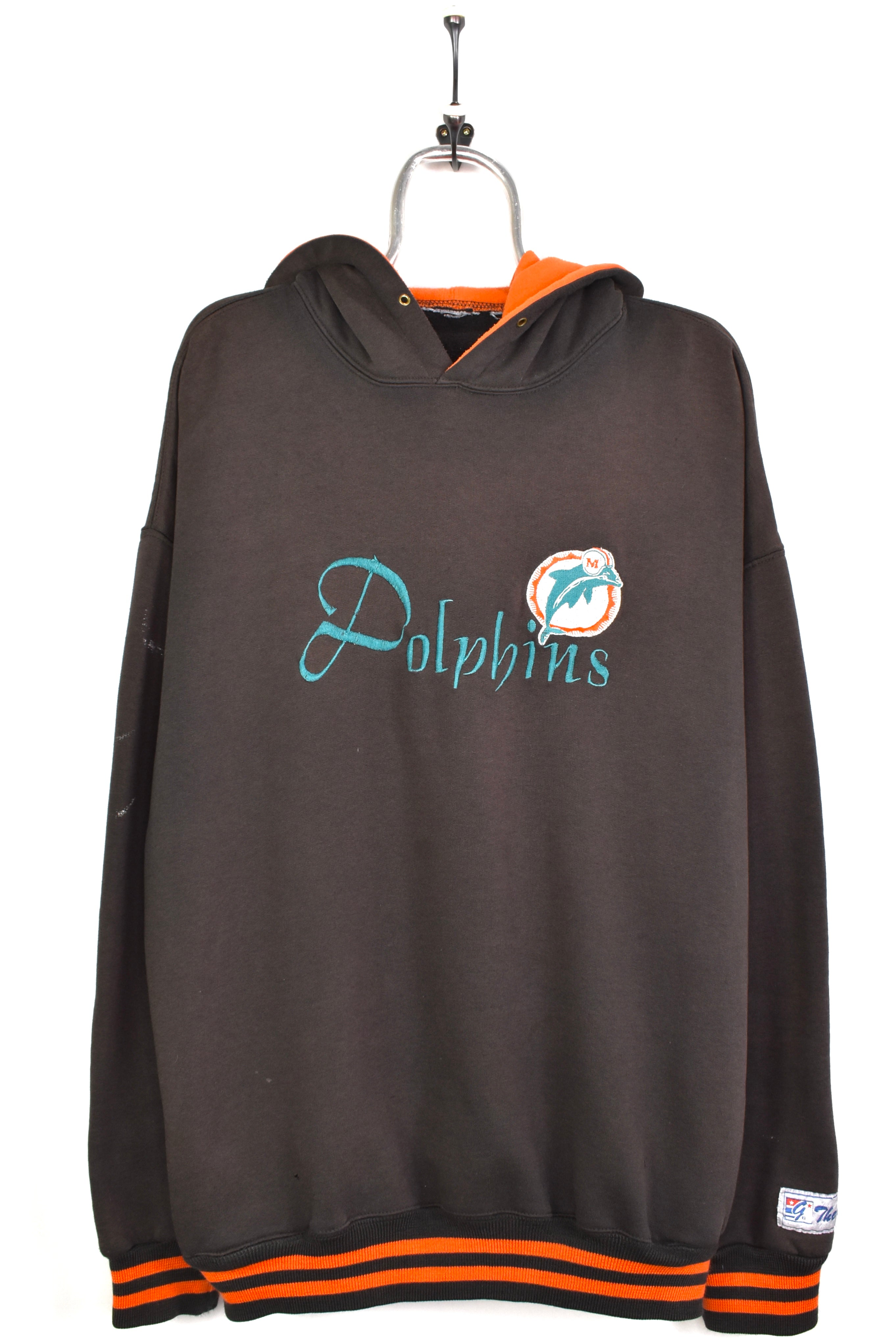 Vintage NFL Miami Dolphins embroidered brown hoodie | XXL/XXXL PRO SPORT