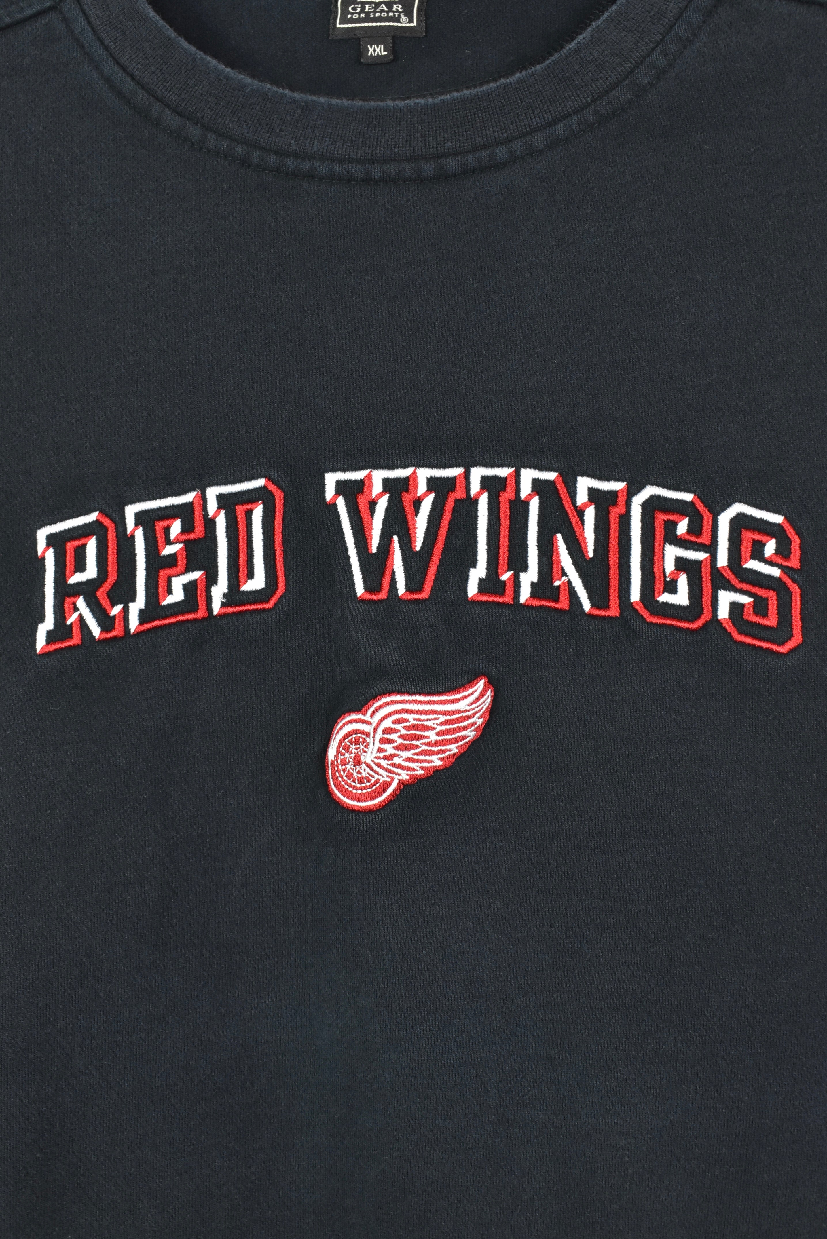 VINTAGE NHL DETROIT RED WINGS EMBROIDERED BLACK SWEATSHIRT | XXL PRO SPORT