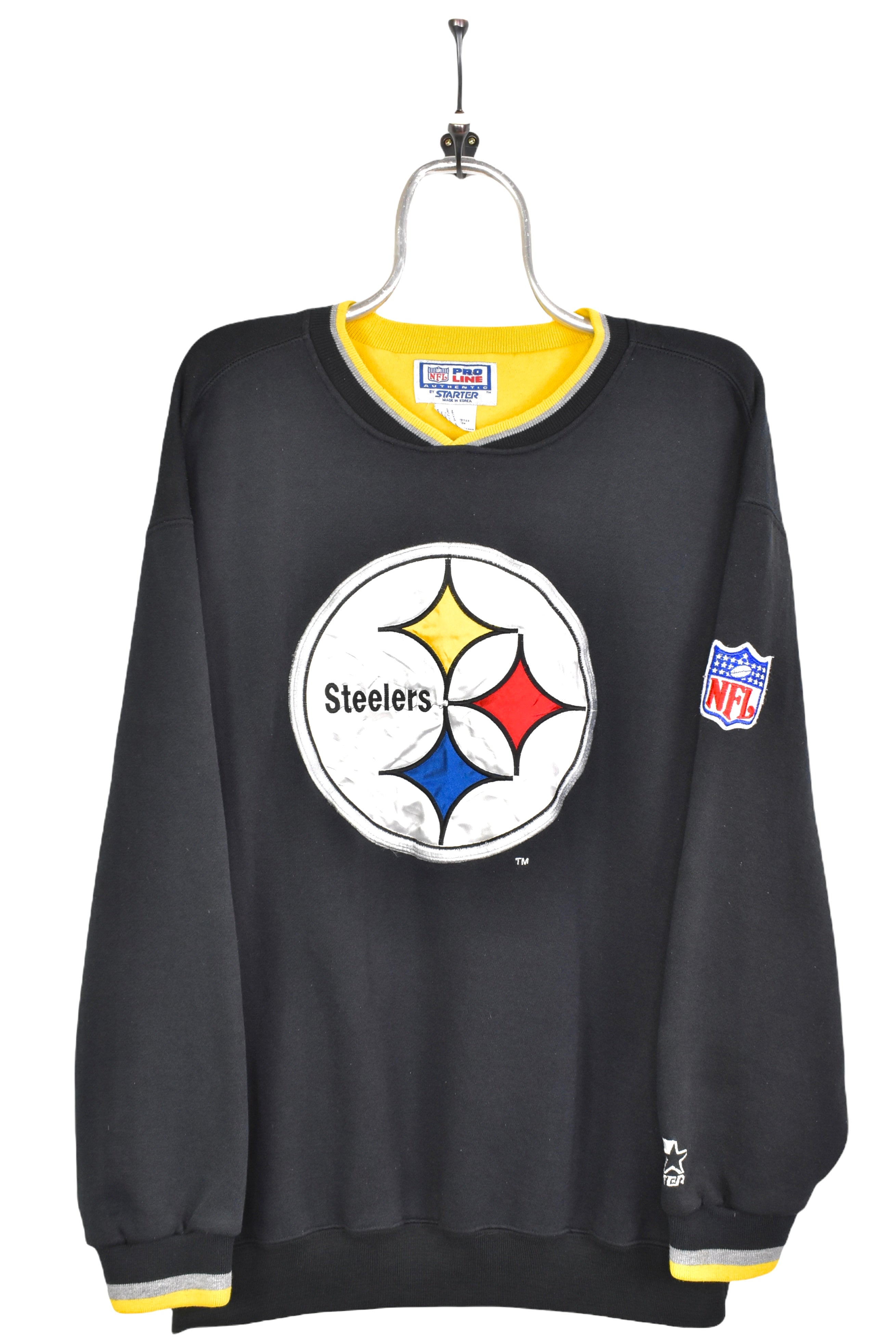 Vintage NFL Pittsburgh Steelers embroidered black sweatshirt | XL PRO SPORT