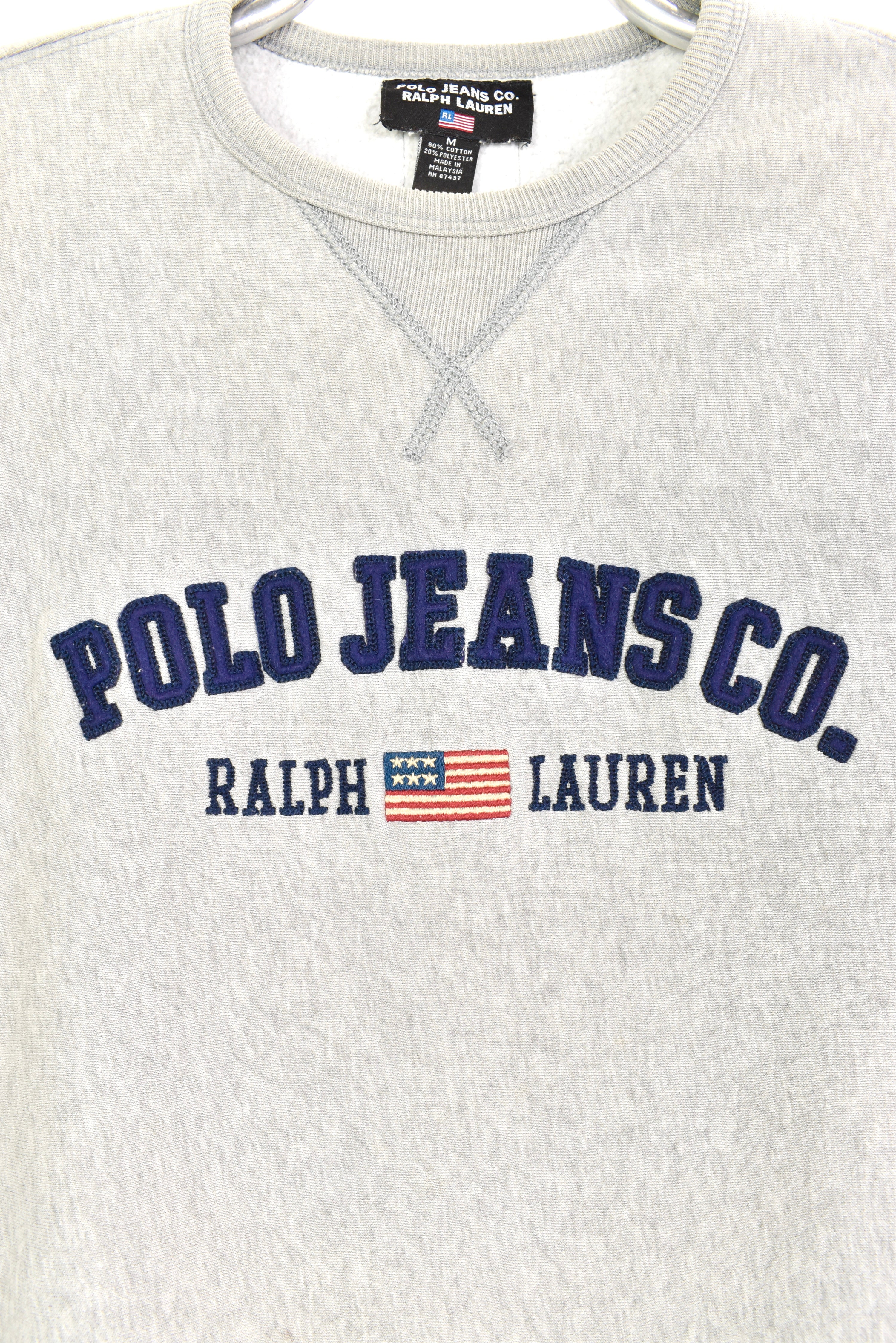 Vintage Ralph Lauren embroidered grey sweatshirt | Large RALPH LAUREN