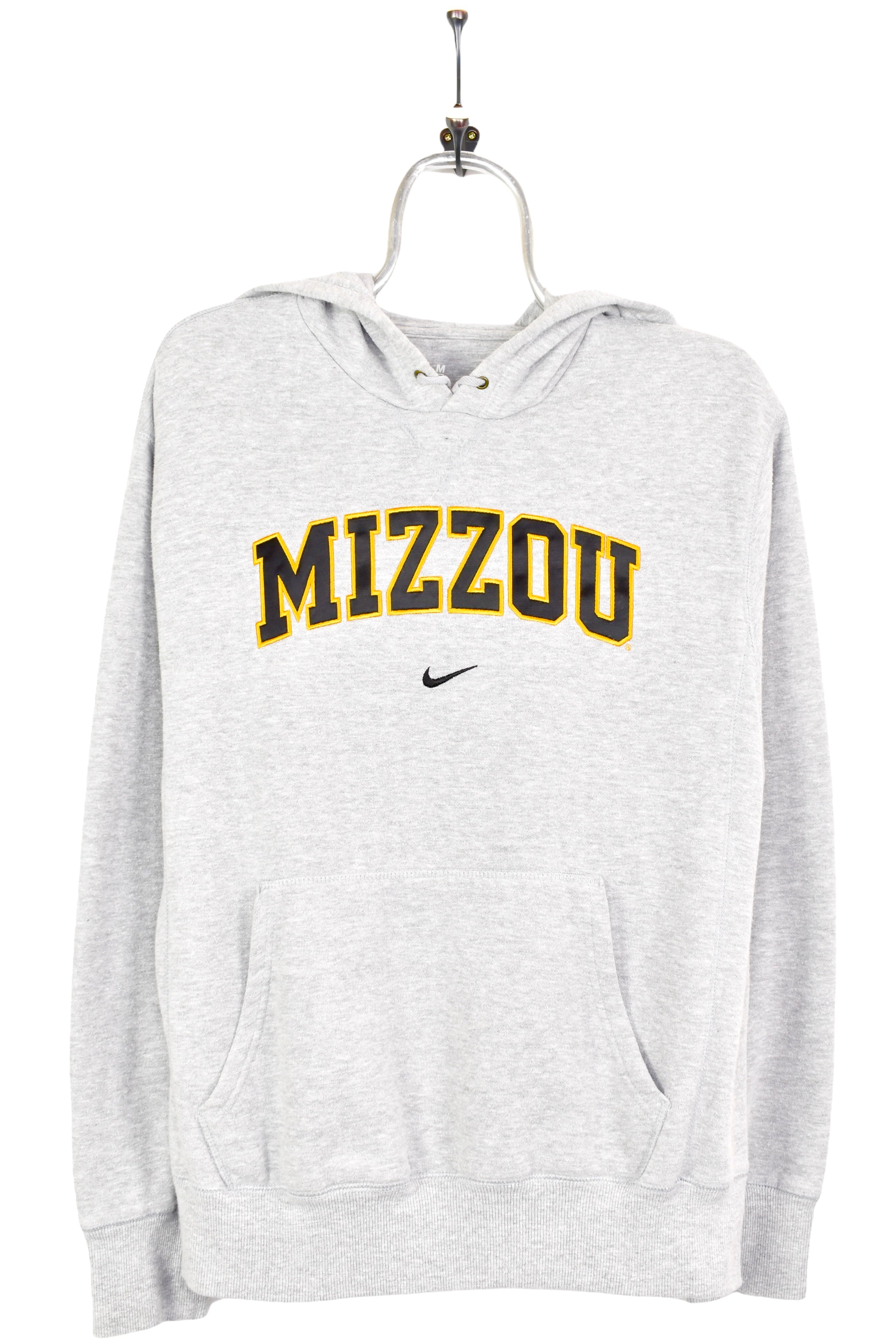 VINTAGE NIKE MISSOURI UNIVERSITY EMBROIDERED GREY HOODIE | LARGE COLLEGE