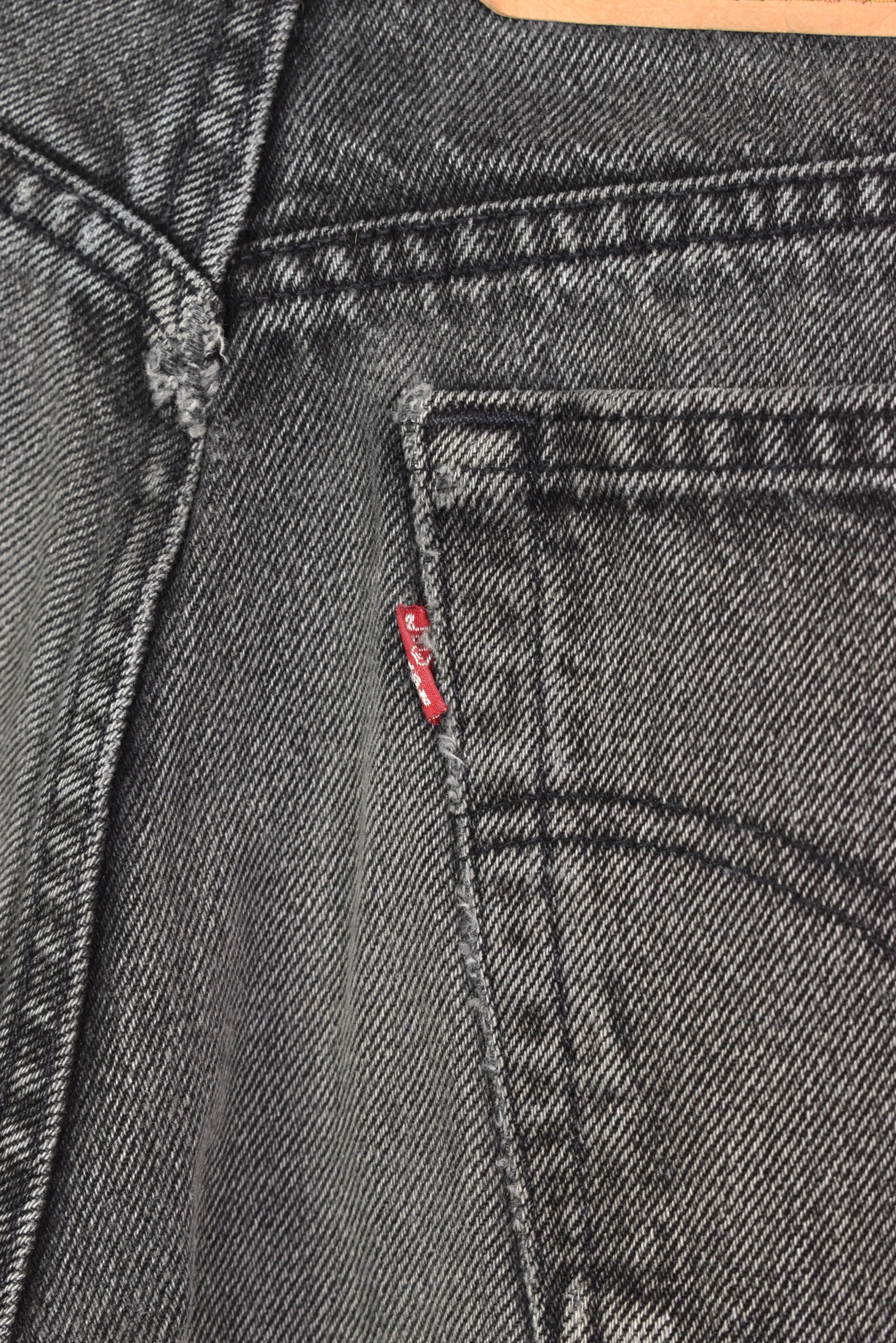 Women's vintage Levi's shorts, rework denim jeans - black, W30" LEVIS