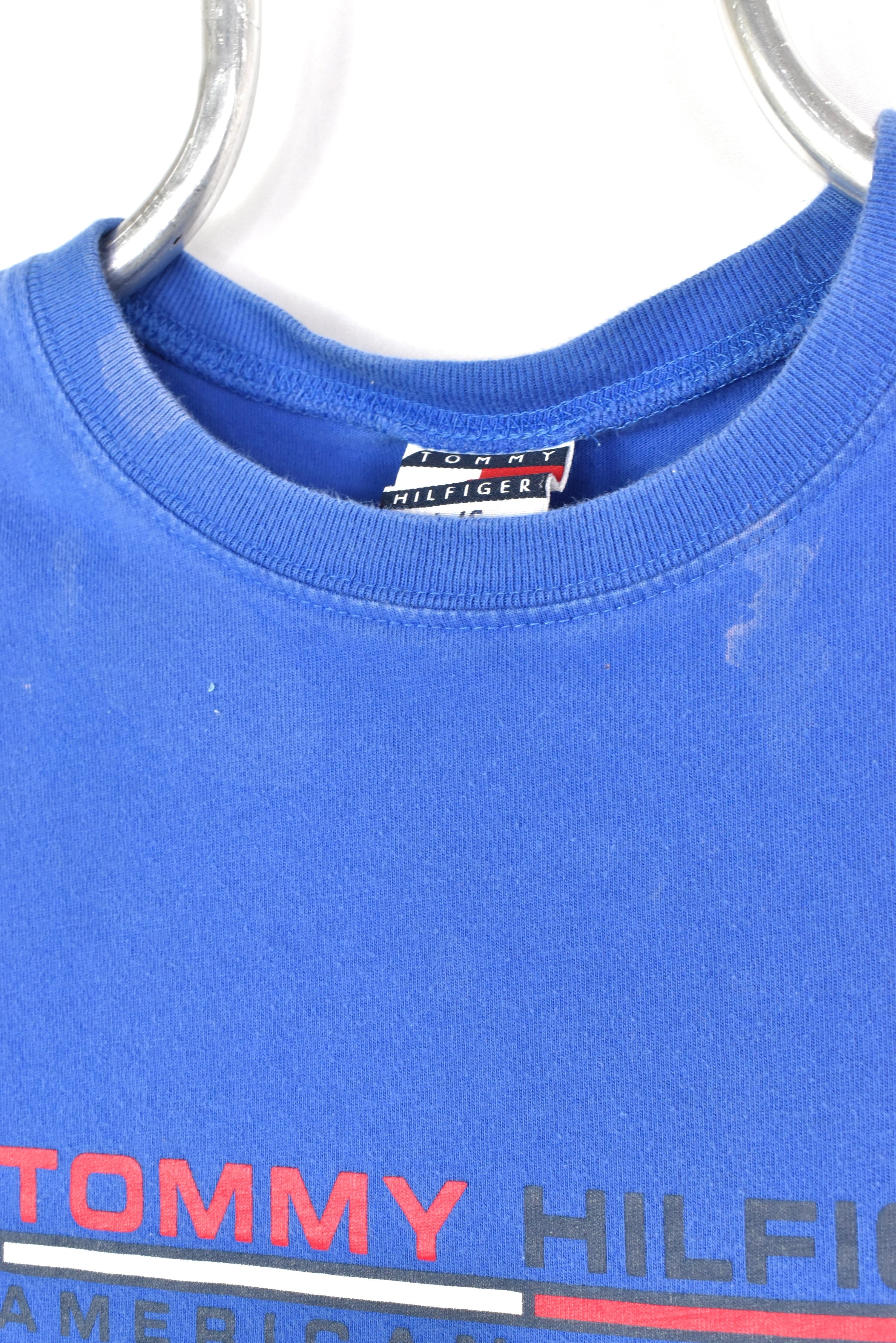 VINTAGE WOMEN'S TOMMY HILFIGER BLUE T-SHIRT | SMALL TOMMY HILFIGER