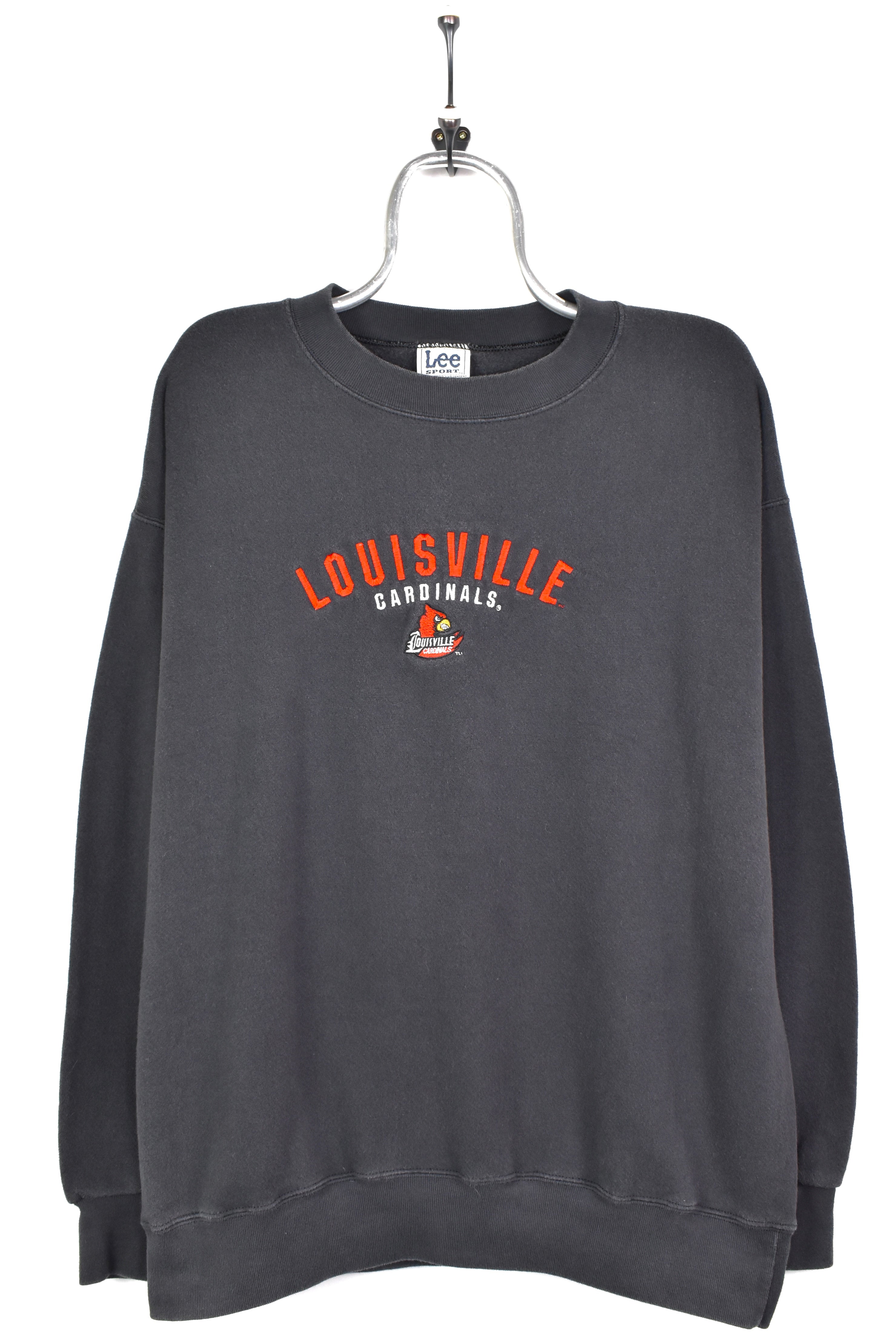 VINTAGE LOUISVILLE UNIVERSITY EMBROIDERED BLACK SWEATSHIRT | XL COLLEGE