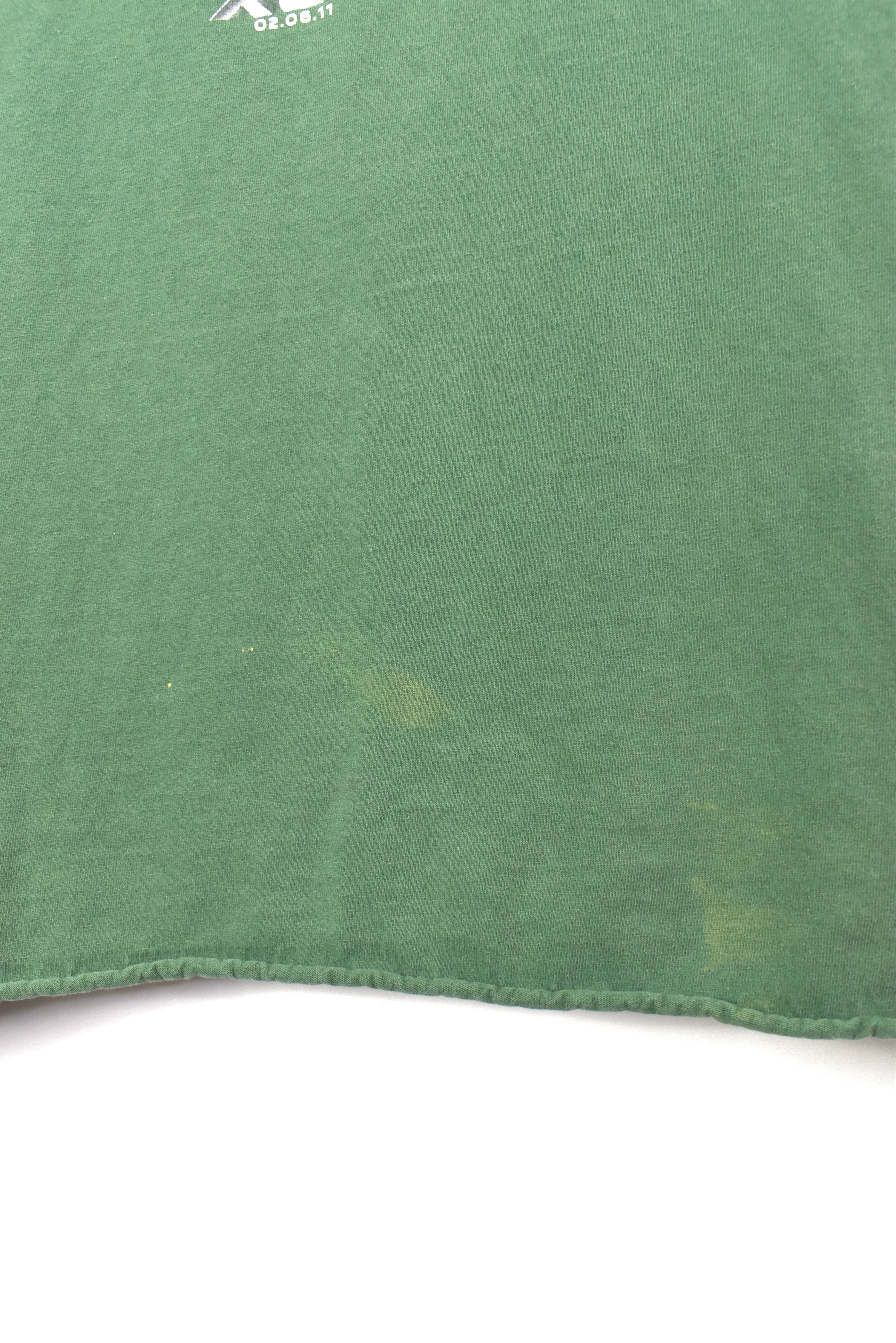 Modern Green Bay Packers shirt, 2011 NFL Super Bowl graphic tee - large, green PRO SPORT