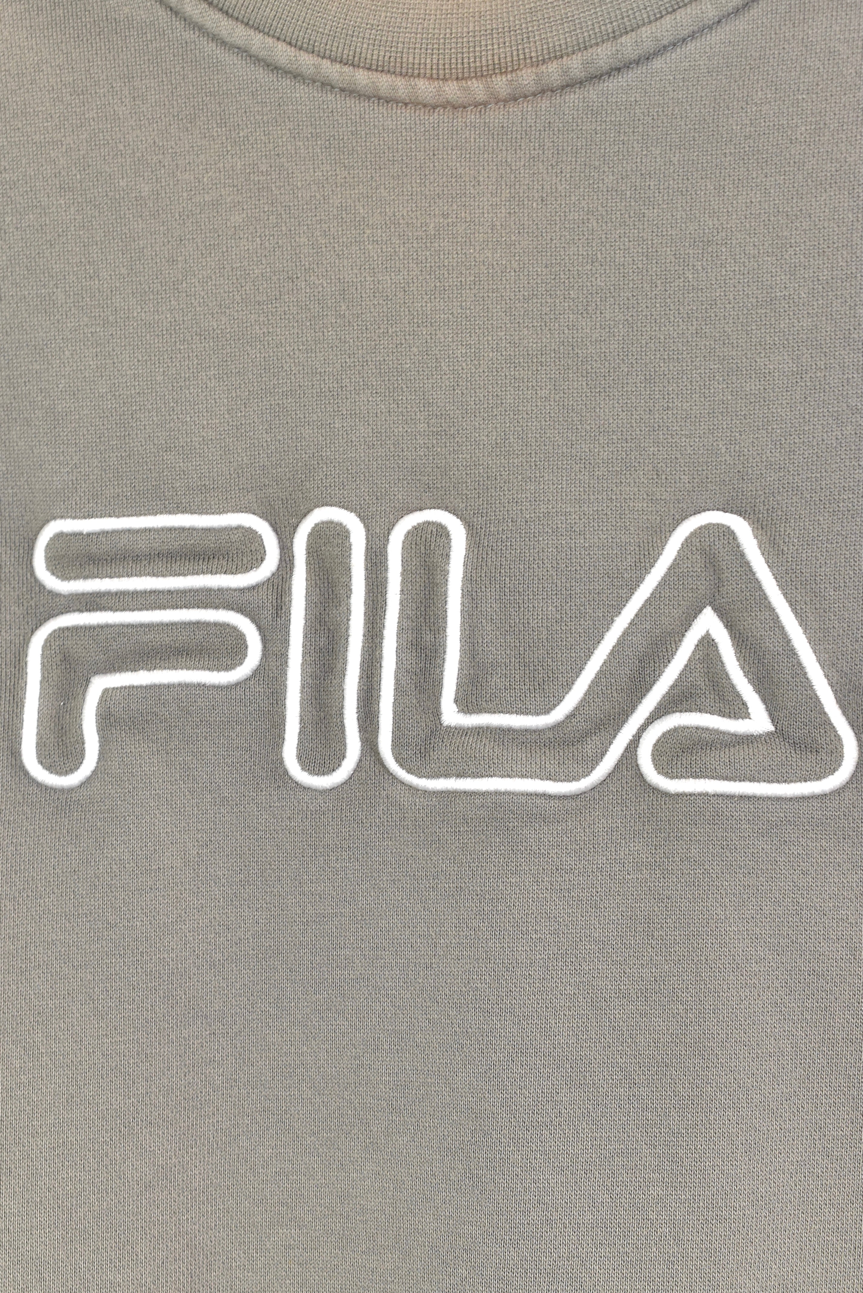 Vintage fila embroidered grey sweatshirt | medium FILA