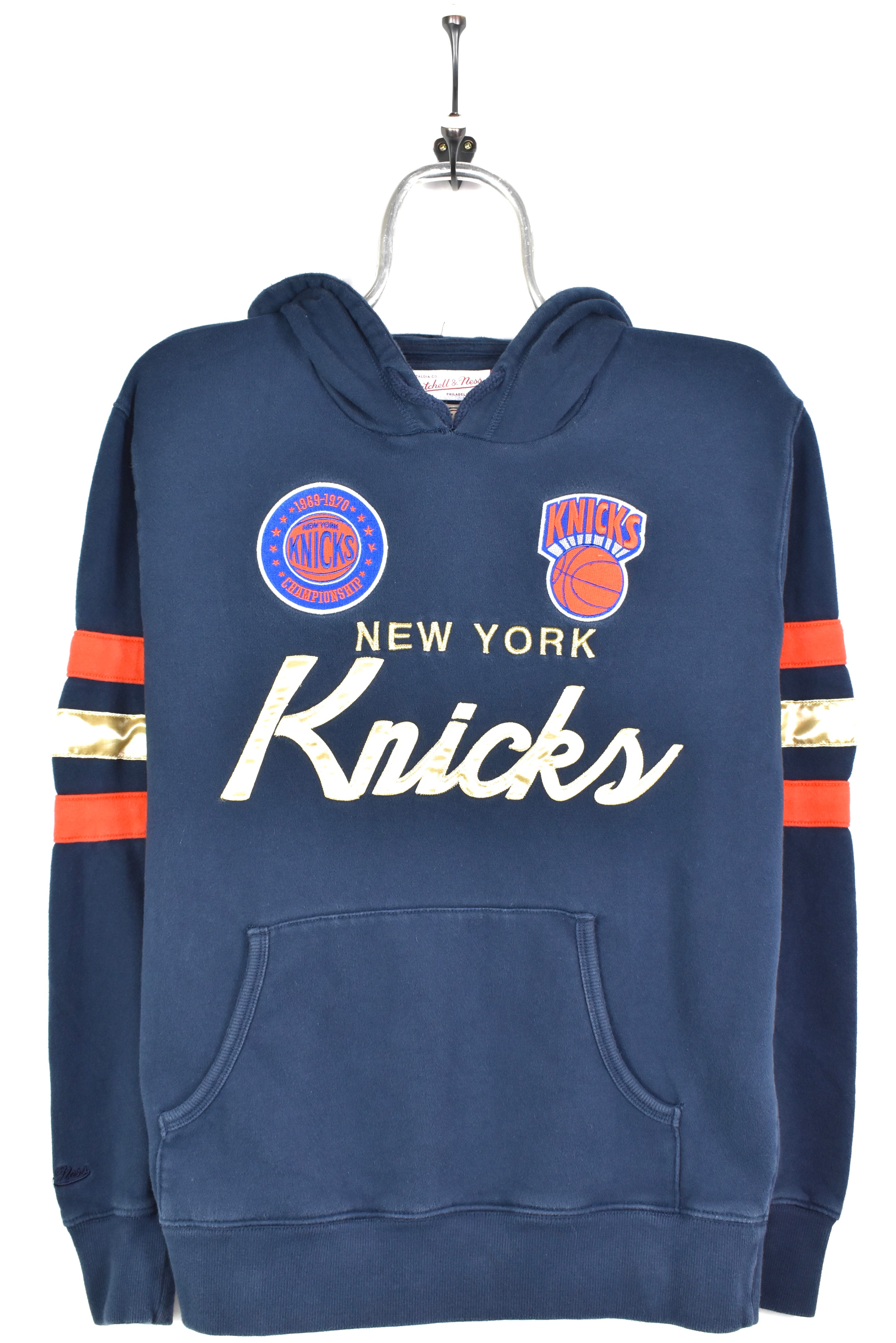 MODERN NBA NEW YORK KNICKS EMBROIDERED NAVY HOODIE | SMALL PRO SPORT