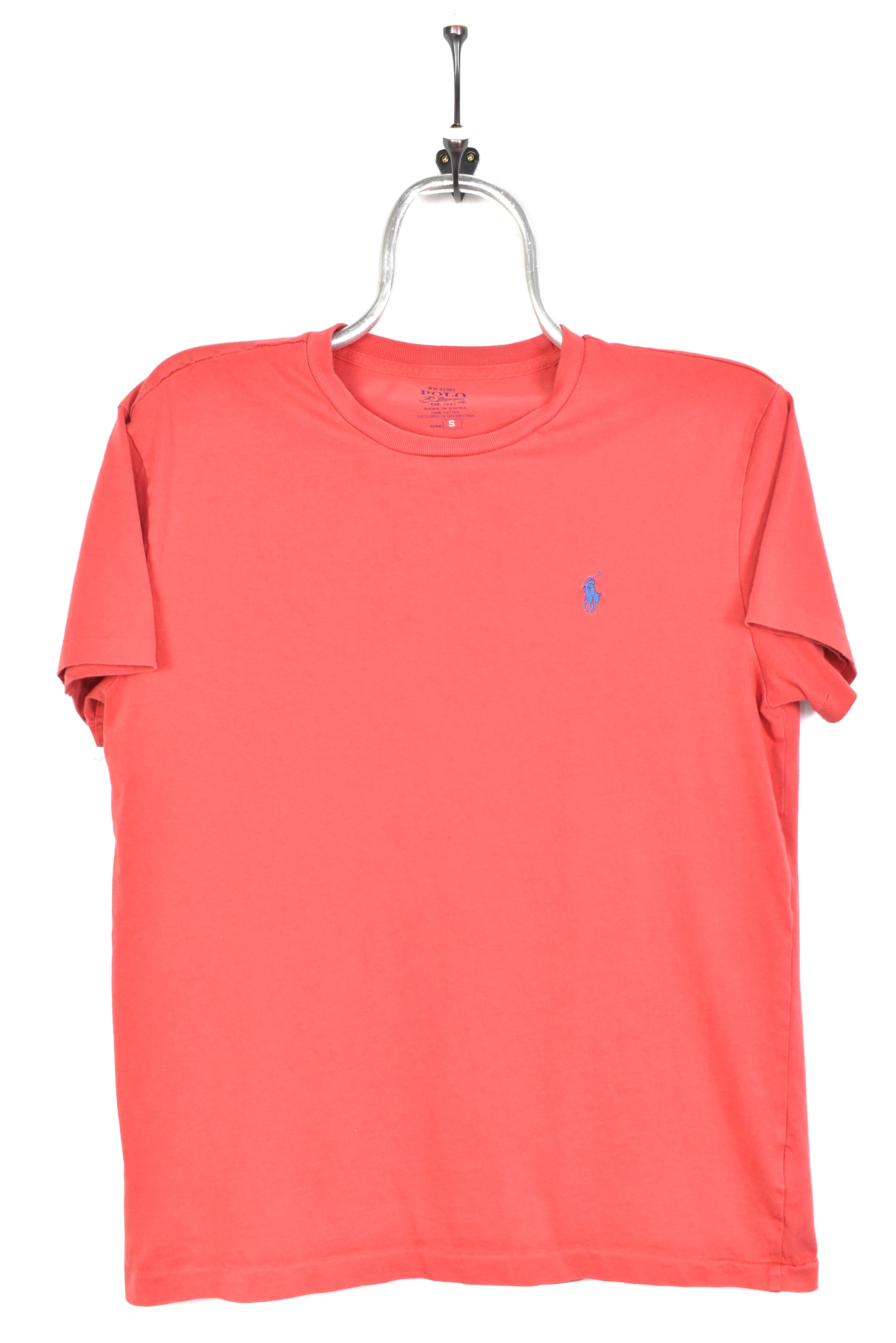 VINTAGE RALPH LAUREN EMBROIDERED CORAL T-SHIRT | XS RALPH LAUREN