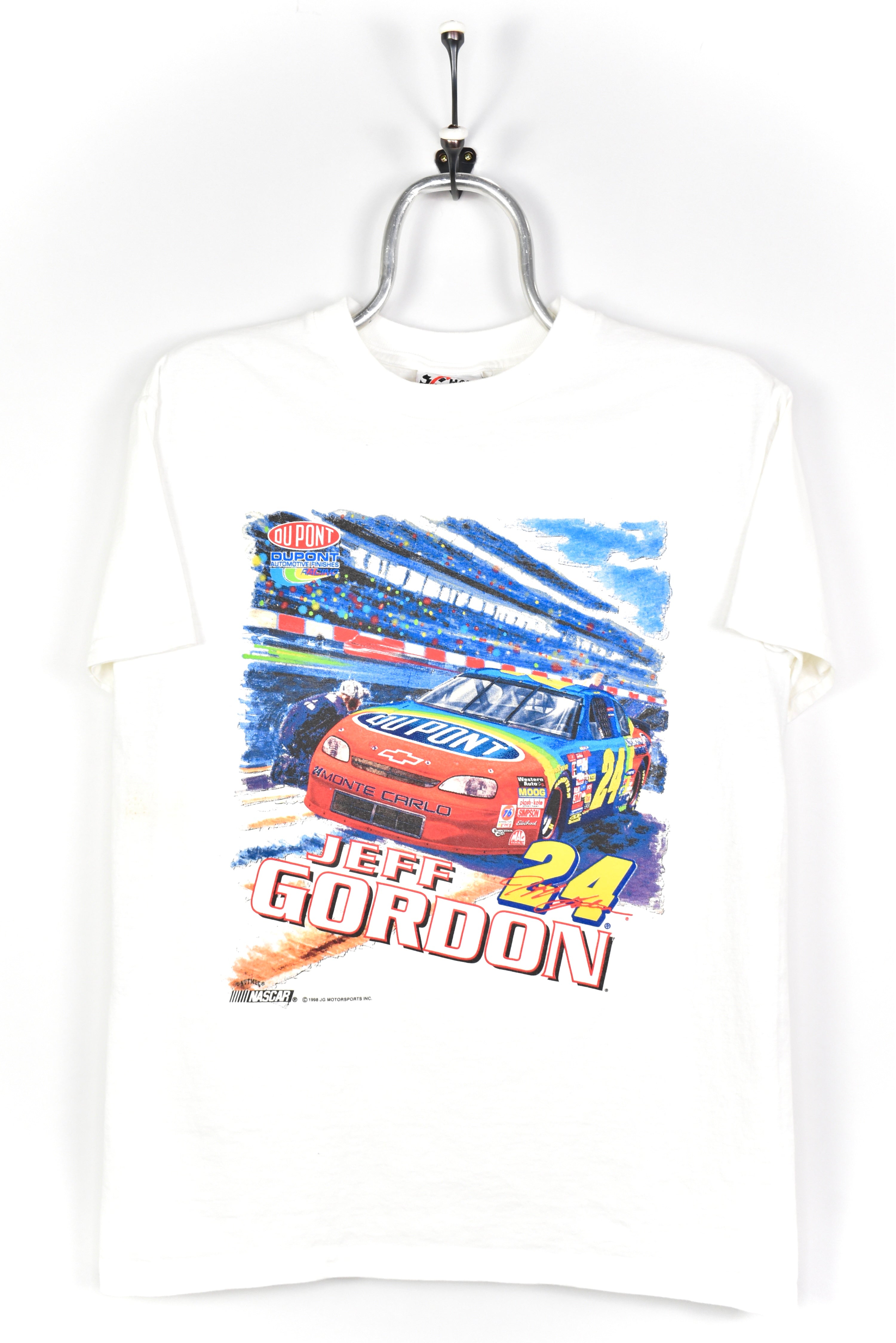 VINTAGE 1998 NASCAR WHITE T-SHIRT | MEDIUM NASCAR / RACING