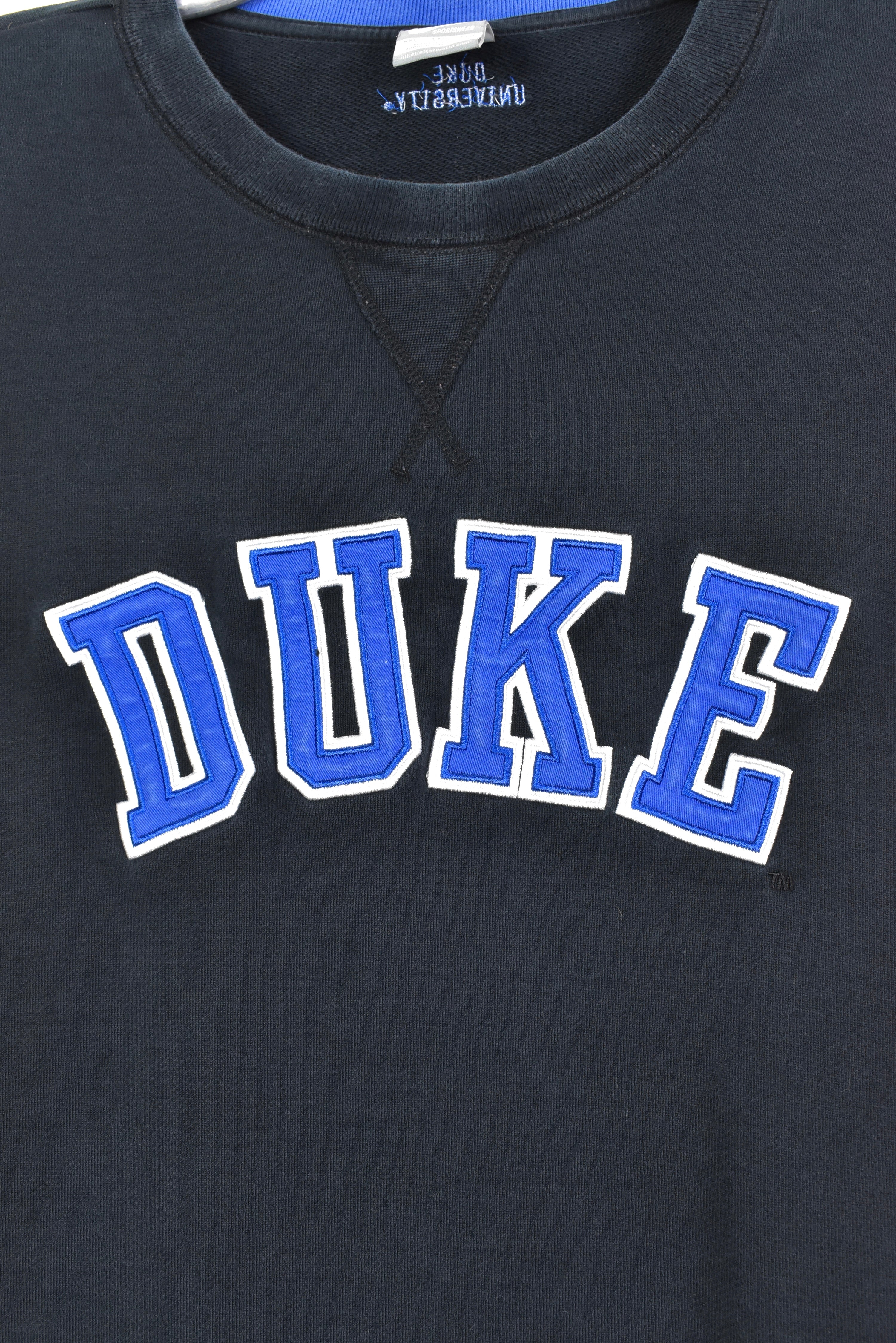 VINTAGE DUKE UNIVERSITY EMBROIDERED BLACK SWEATSHIRT | XXL COLLEGE