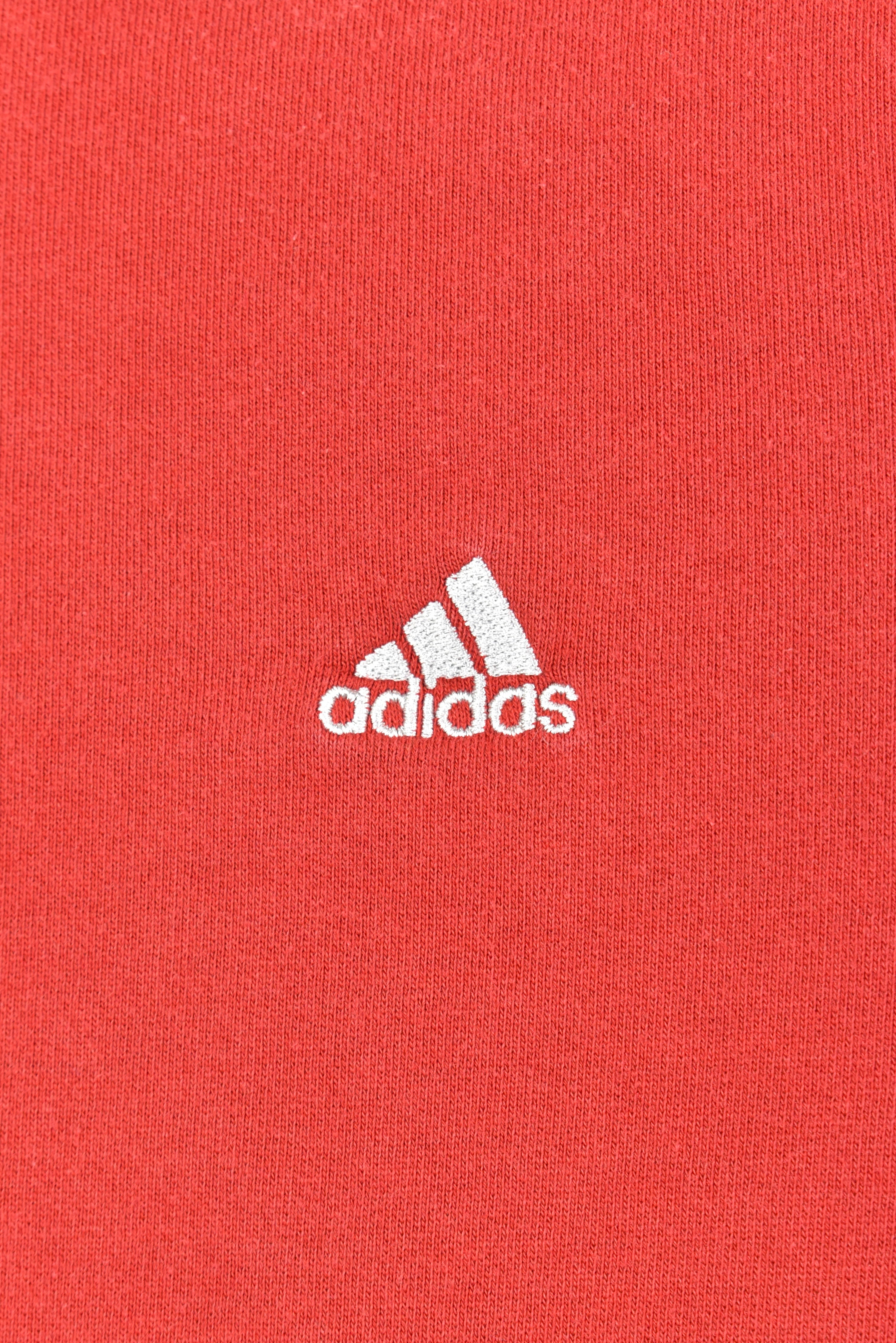 VINTAGE ADIDAS EMBROIDERED RED SWEATSHIRT | MEDIUM ADIDAS
