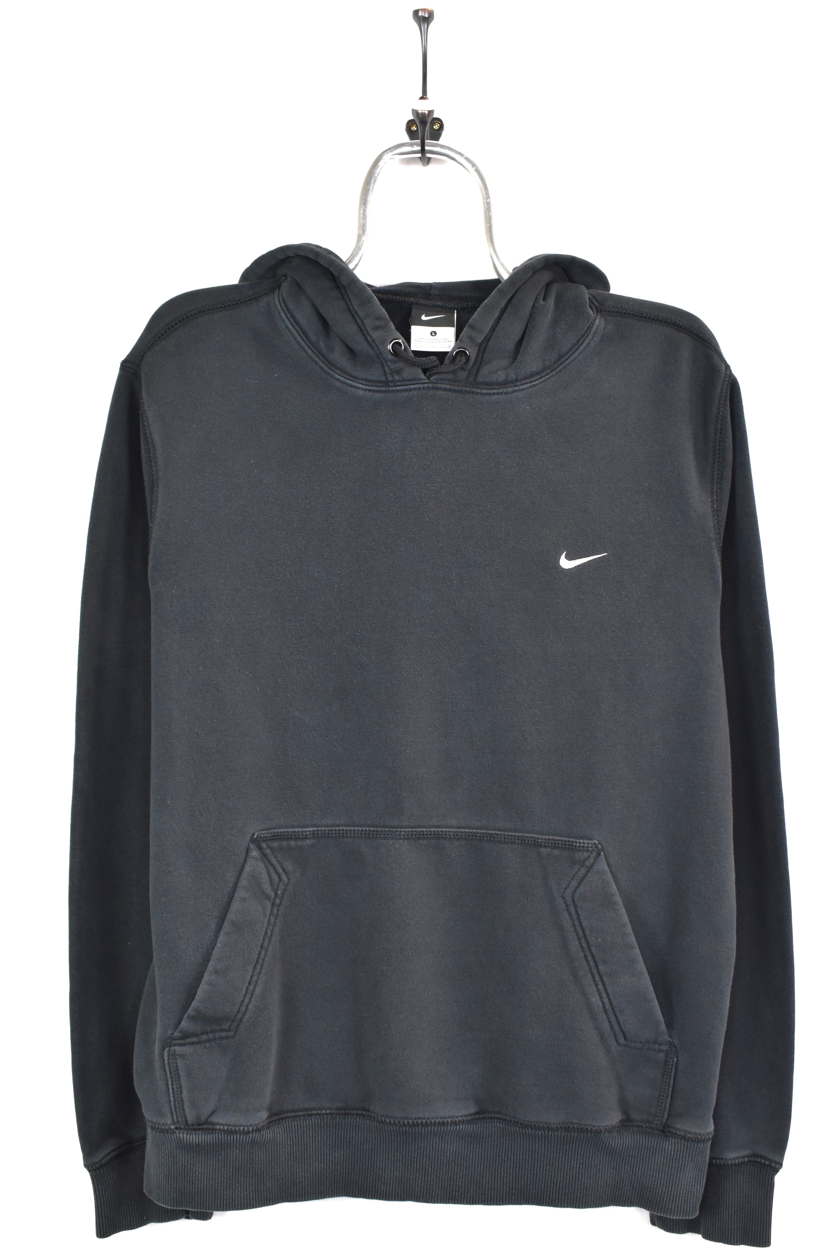 VINTAGE NIKE EMBROIDERED BLACK HOODIE | LARGE NIKE