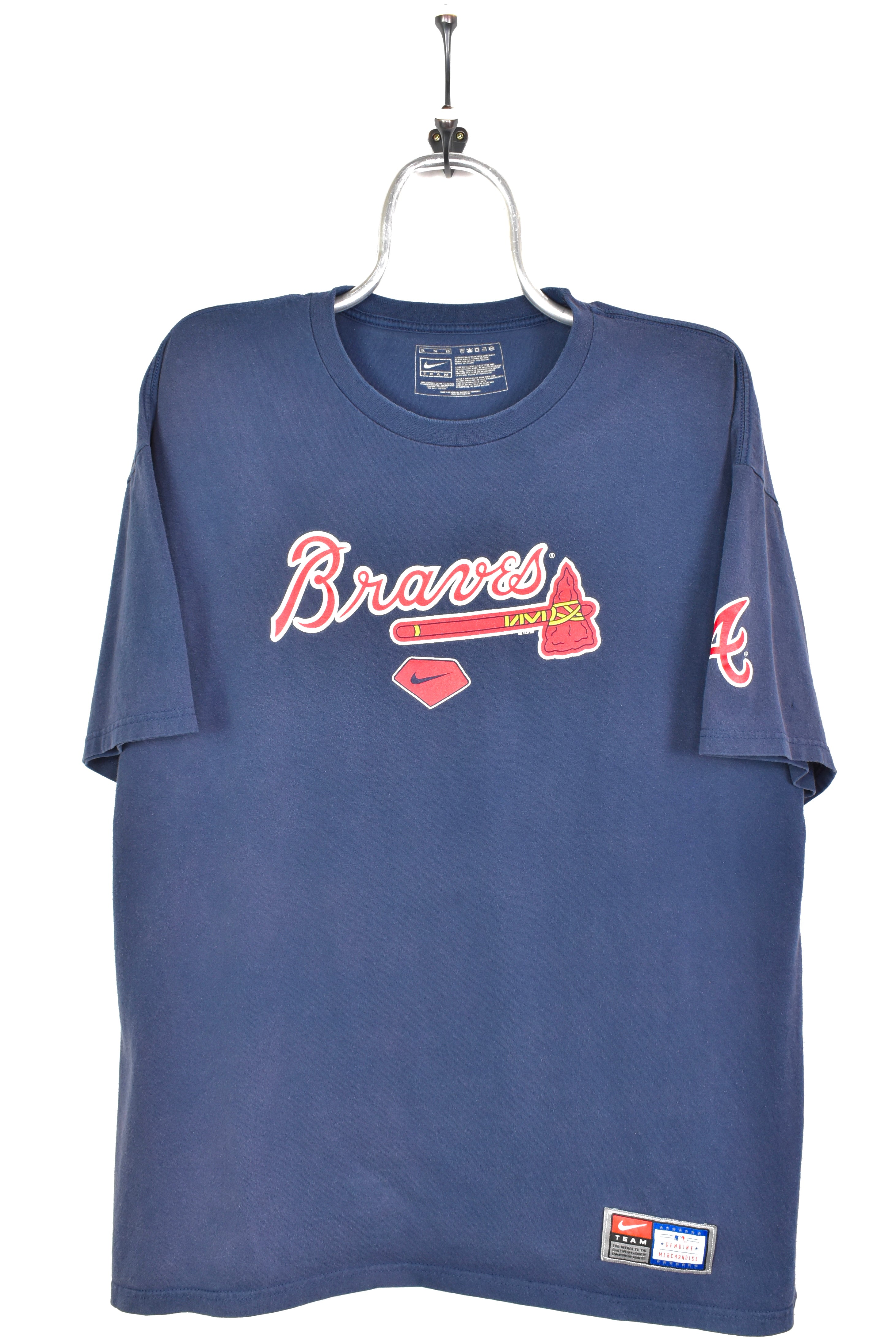 VINTAGE NIKE MLB ATLANTA BRAVES NAVY T-SHIRT | XL PRO SPORT