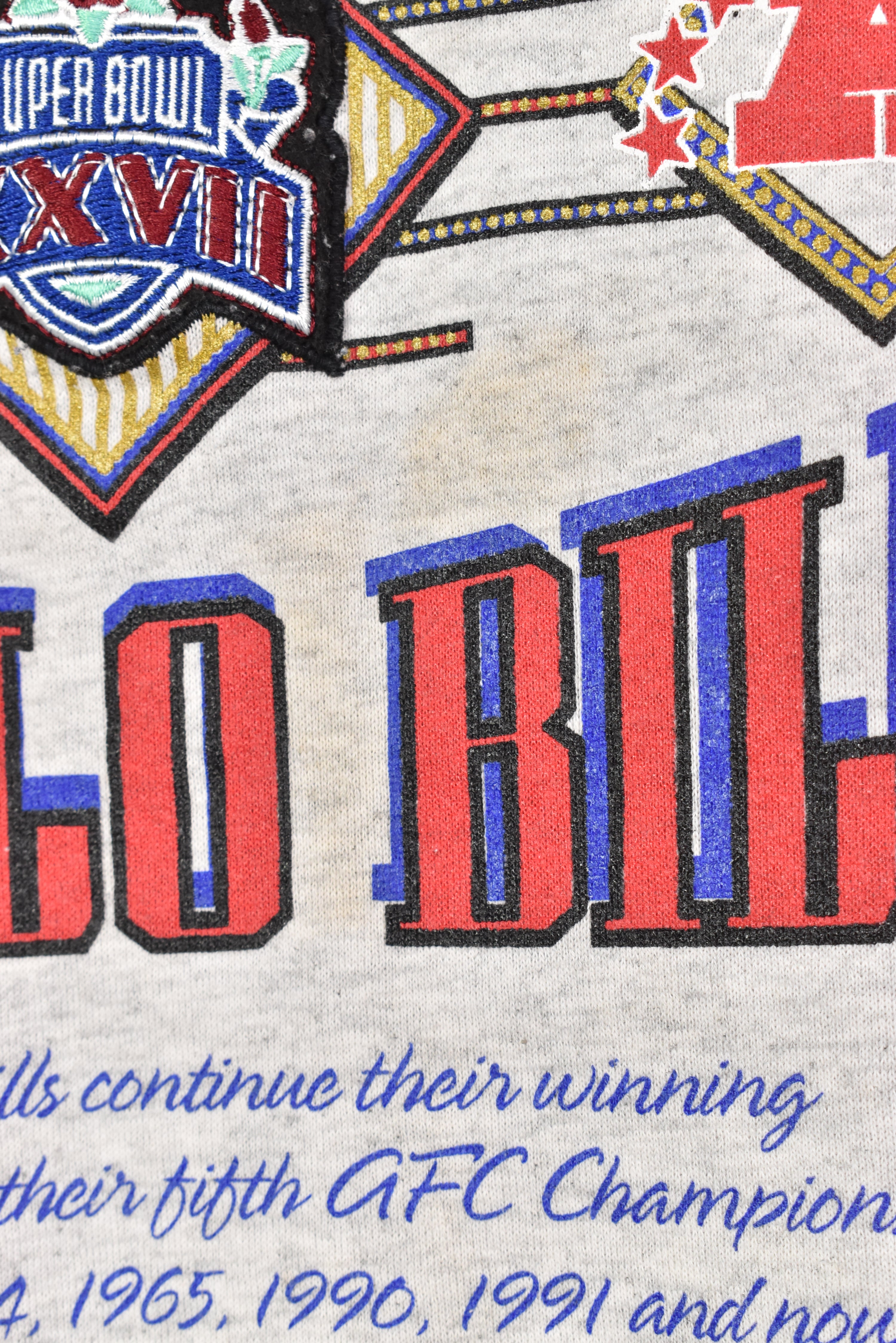 Vintage 1993 nfl buffalo bills super bowl grey sweatshirt | large PRO SPORT