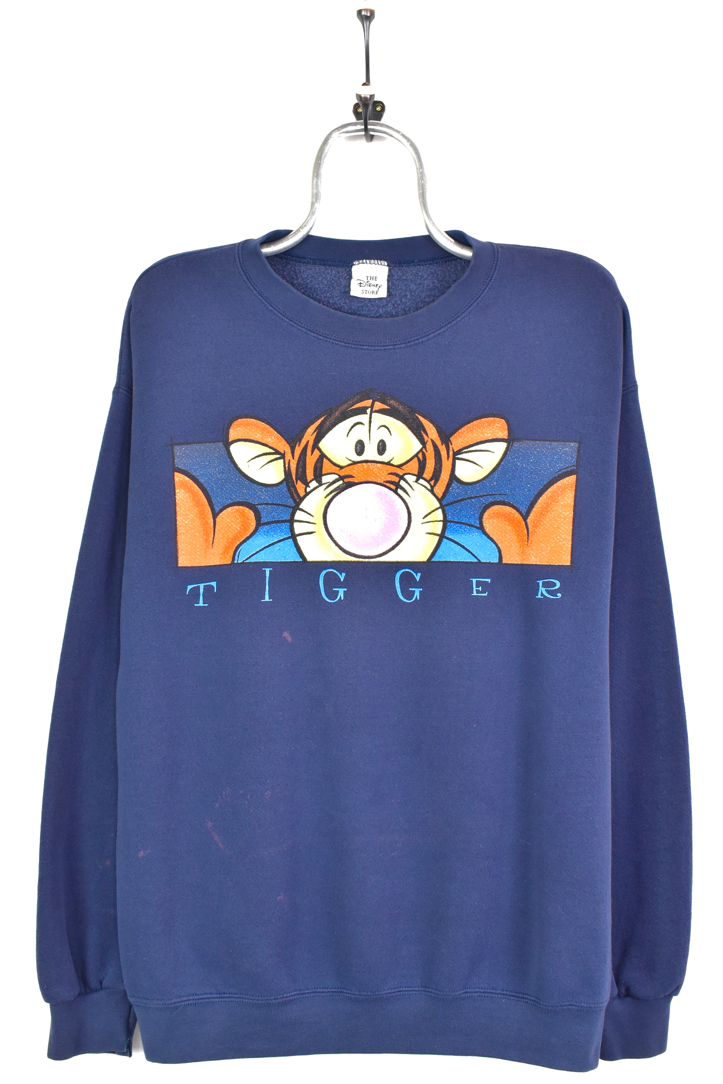 VINTAGE DISNEY TIGGER NAVY SWEATSHIRT | LARGE DISNEY / CARTOON