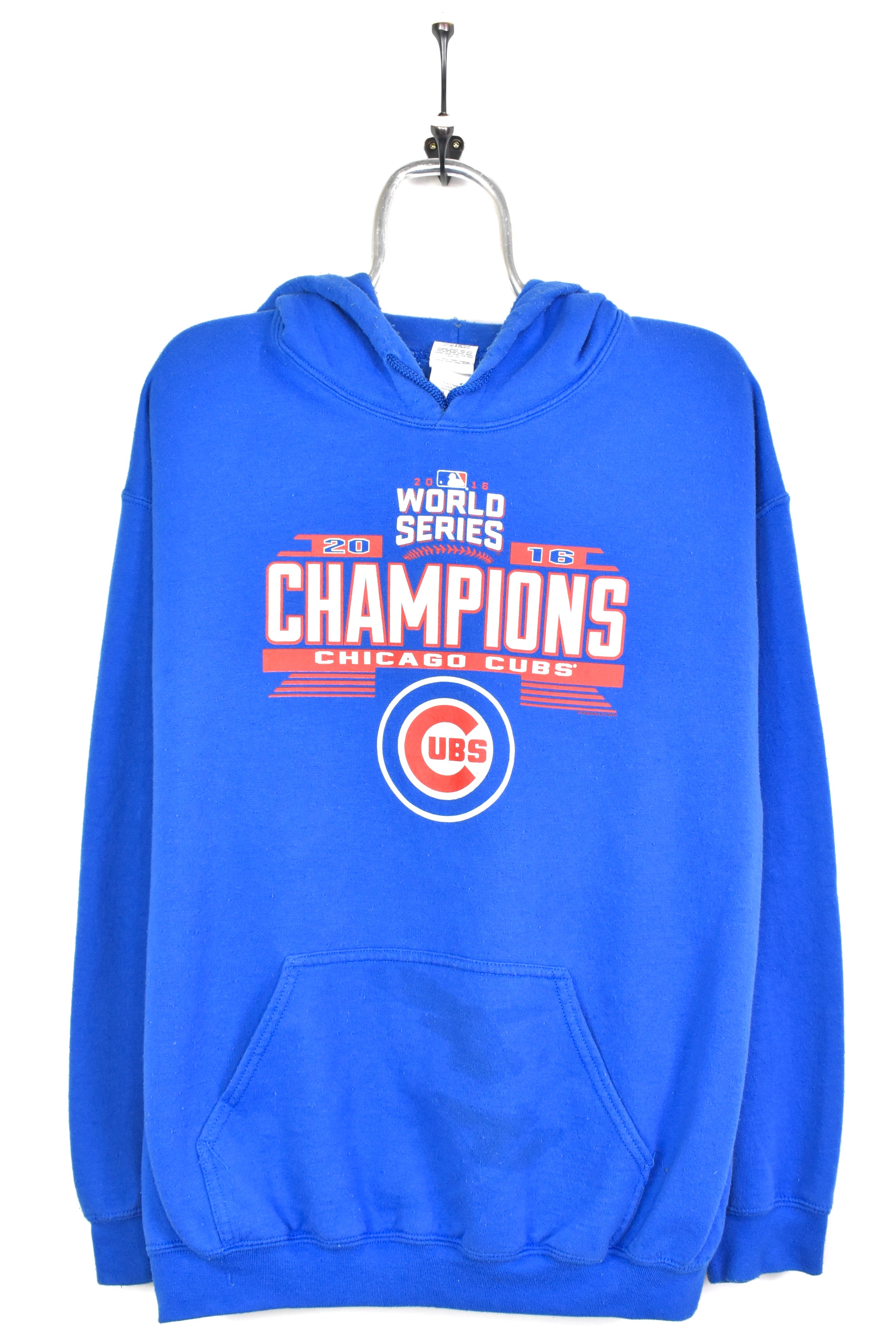 Modern Chicago Cubs hoodie, 2016 MLB World Series graphic sweatshirt - large, blue PRO SPORT