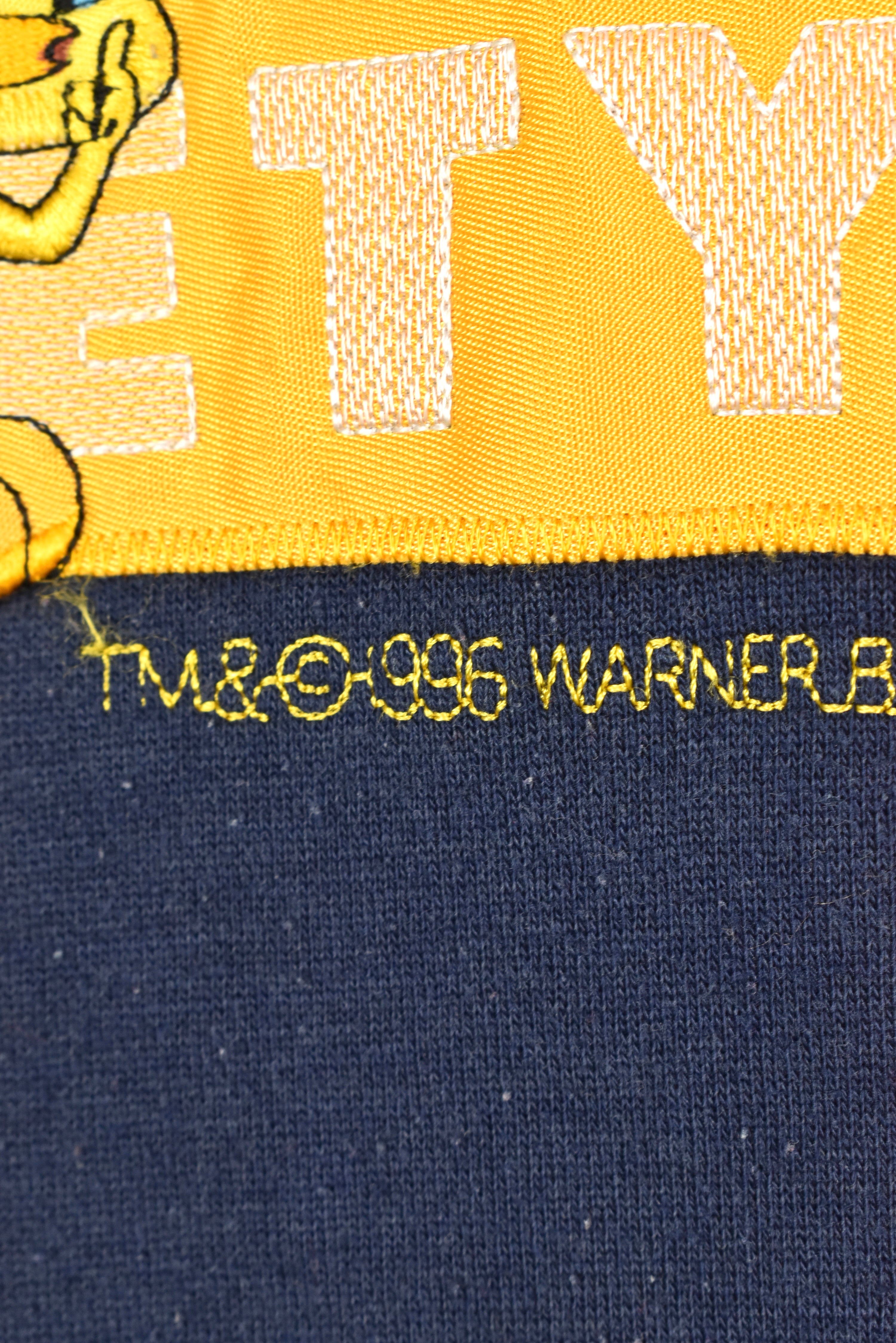 VINTAGE 1996 TWEETY EMBROIDERED NAVY SWEATSHIRT | LARGE DISNEY / CARTOON