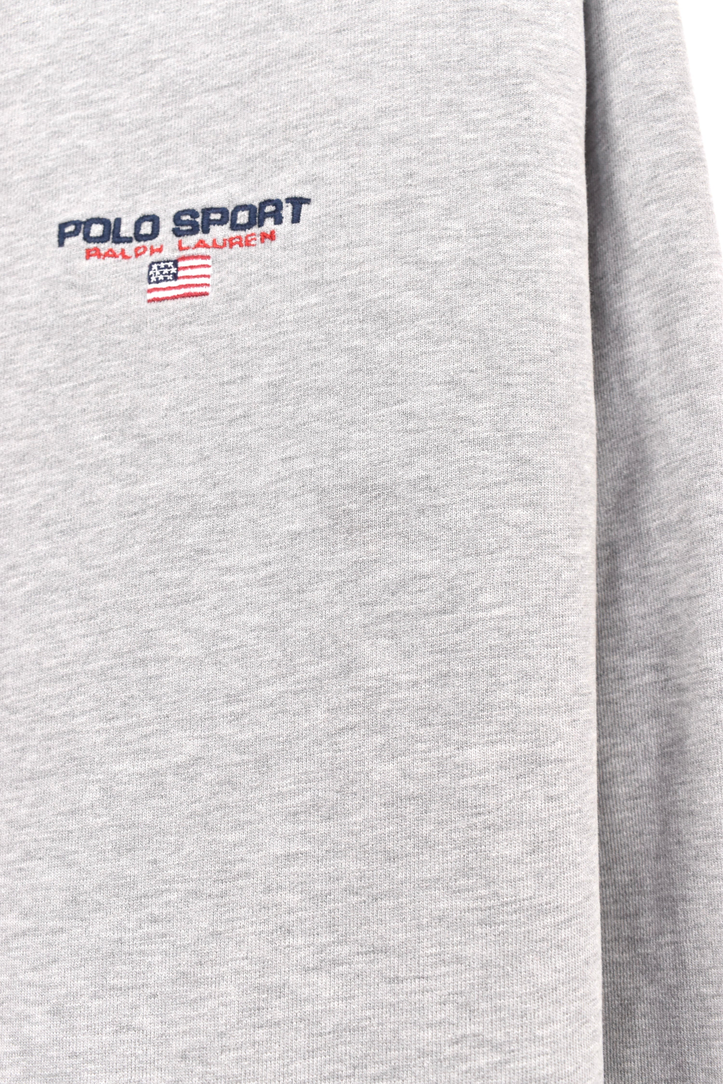 Vintage Ralph Lauren sweatshirt, Polo Sport grey embroidered 1/4 zip - AU L RALPH LAUREN