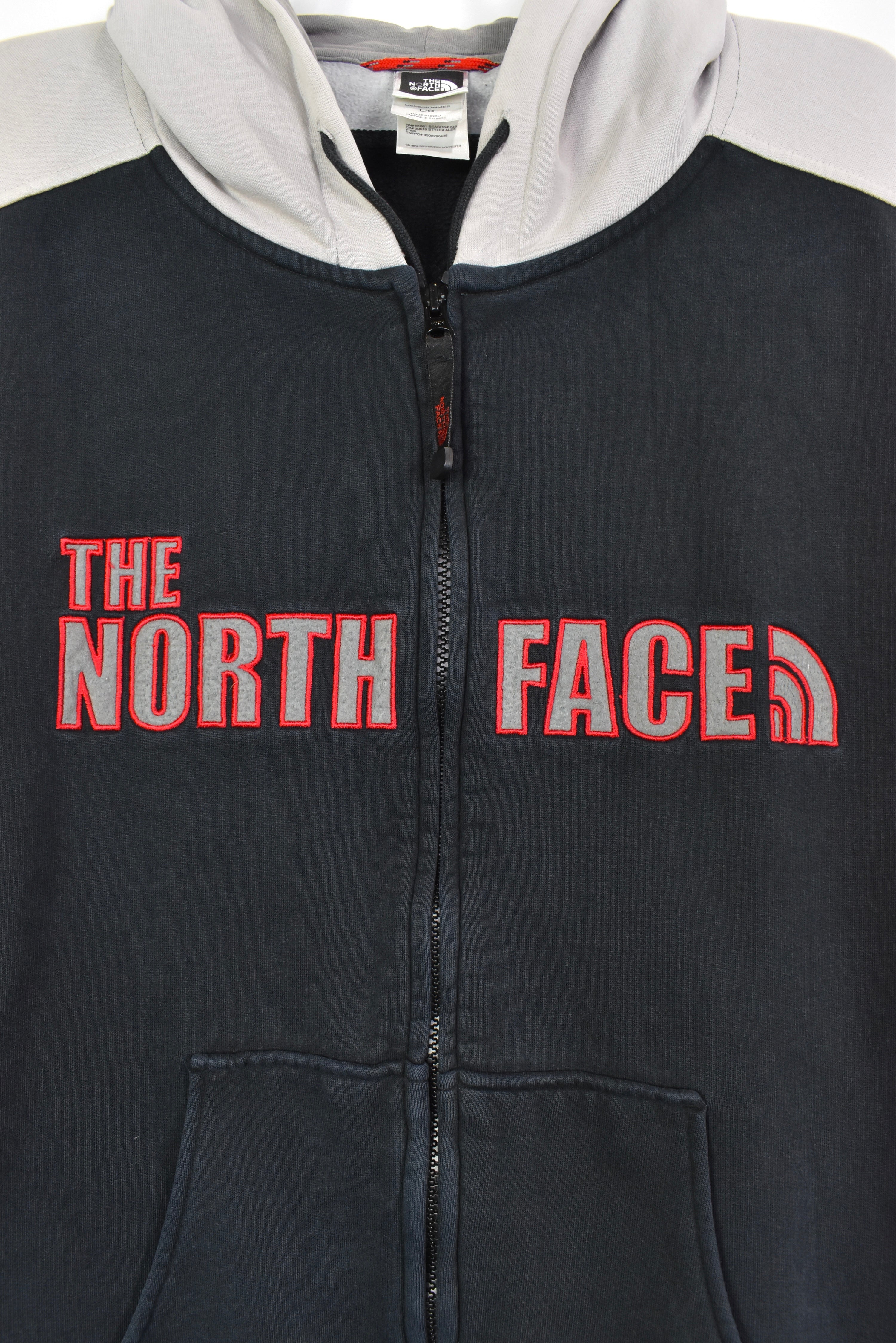 Vintage The North Face hoodie, full zip embroidered sweatshirt - XL, black THE NORTH FACE