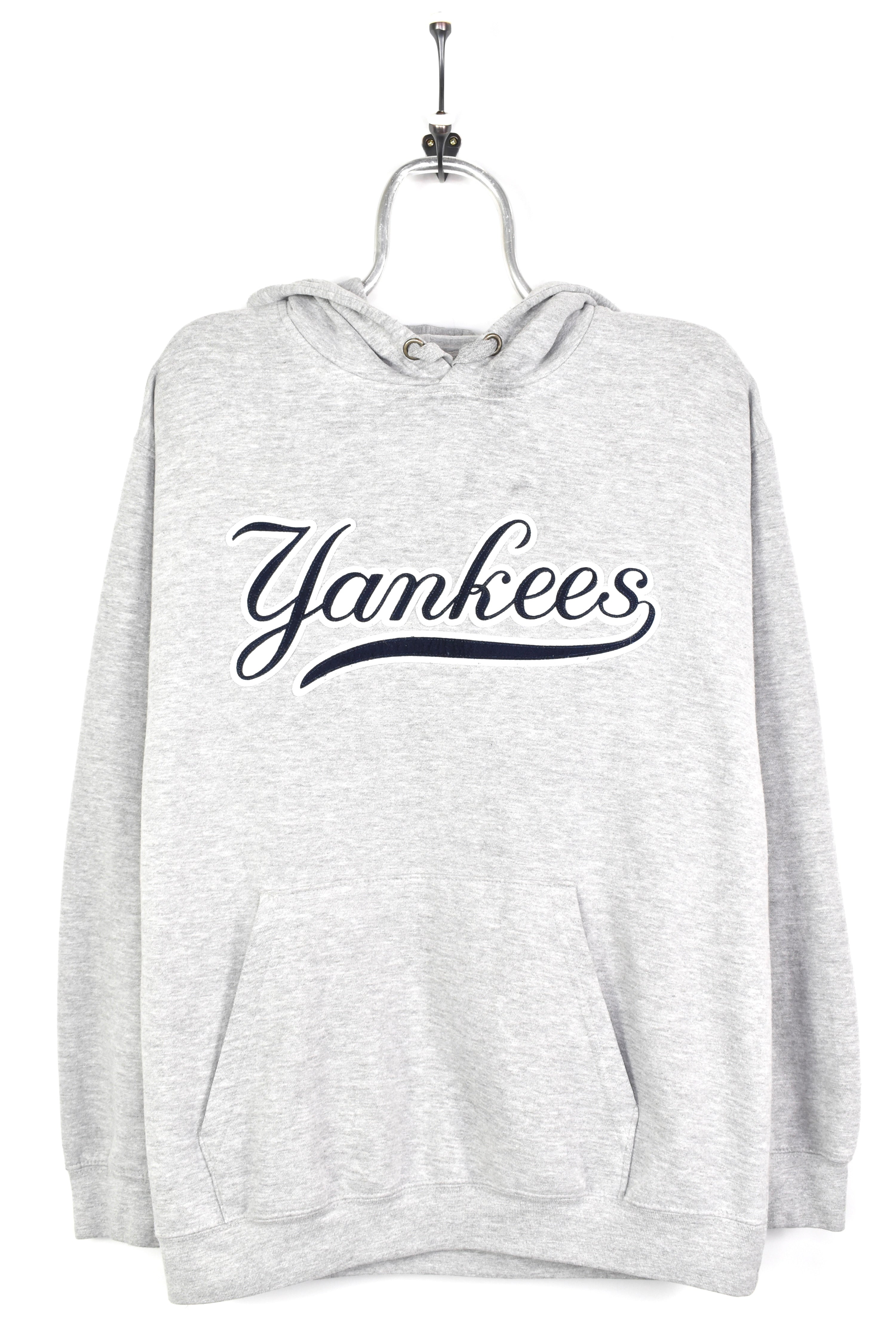 VINTAGE MLB NEW YORK YANKEES GREY HOODIE | XL PRO SPORT