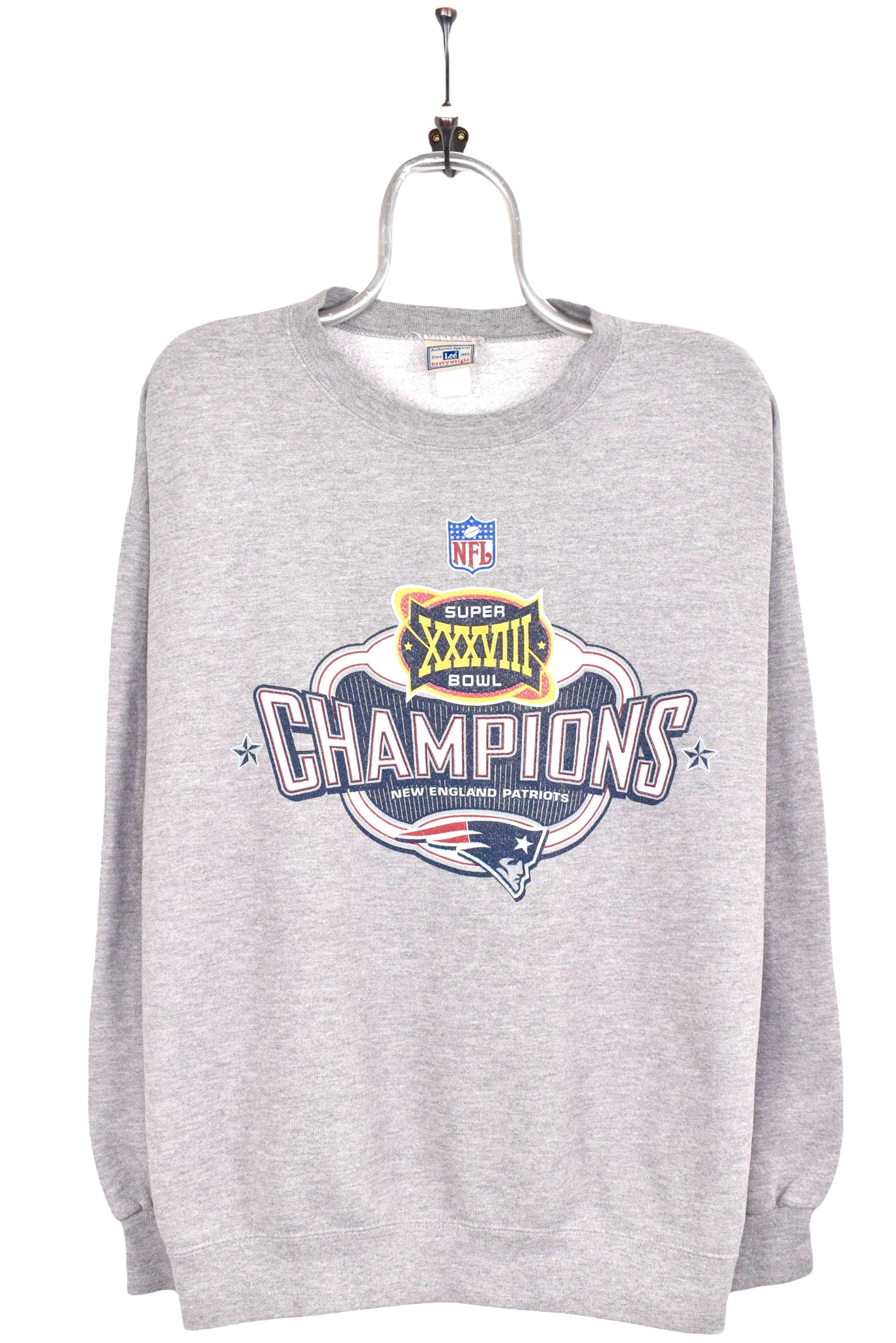 Vintage New England Patriots sweatshirt, Super Bowl grey graphic crewneck - AU XL PRO SPORT