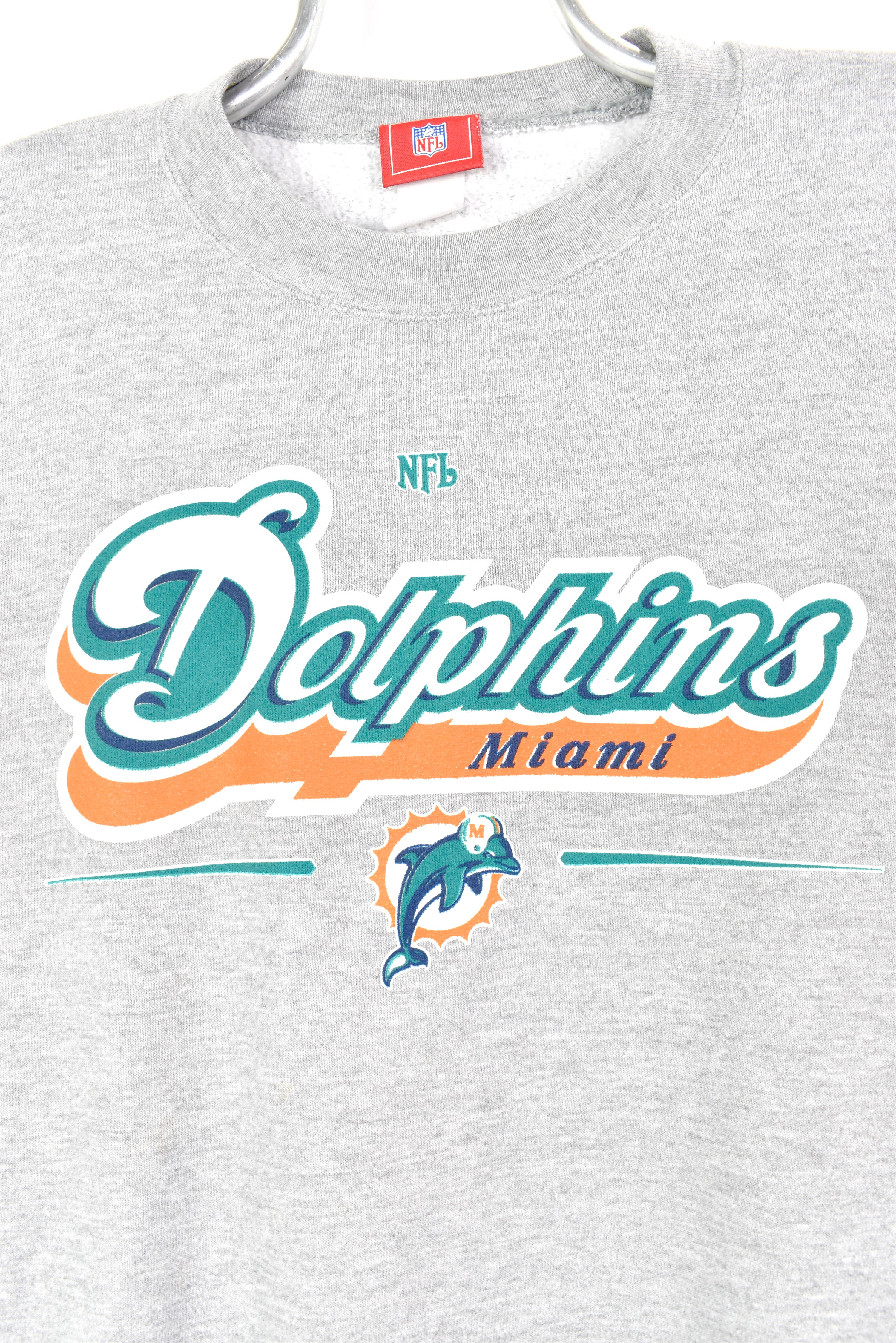 VINTAGE NFL MIAMI DOLPHINS GREY SWEATSHIRT | LARGE PRO SPORT