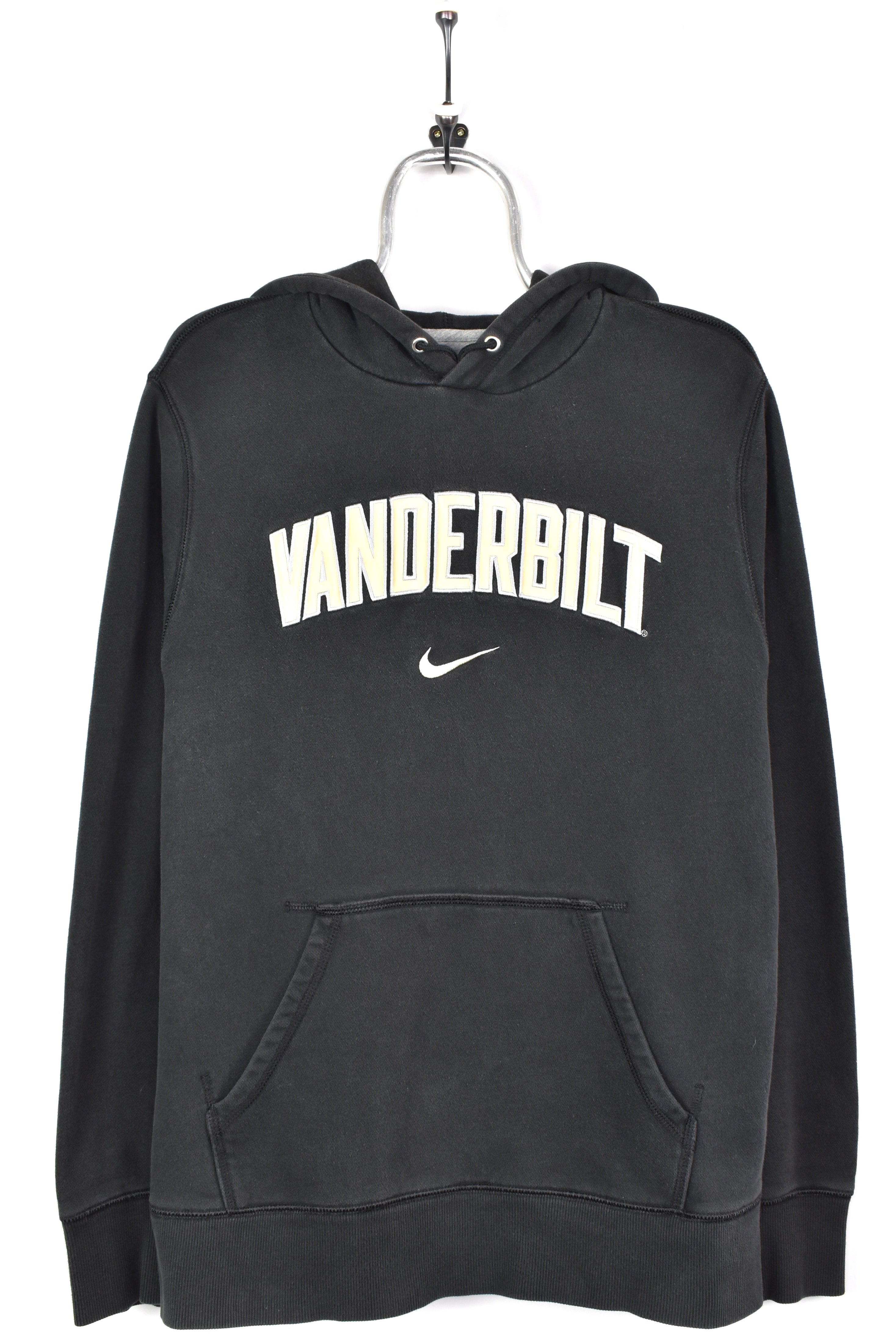 VINTAGE NIKE VANDERBILT UNIVERSITY EMBROIDERED BLACK HOODIE | LARGE COLLEGE