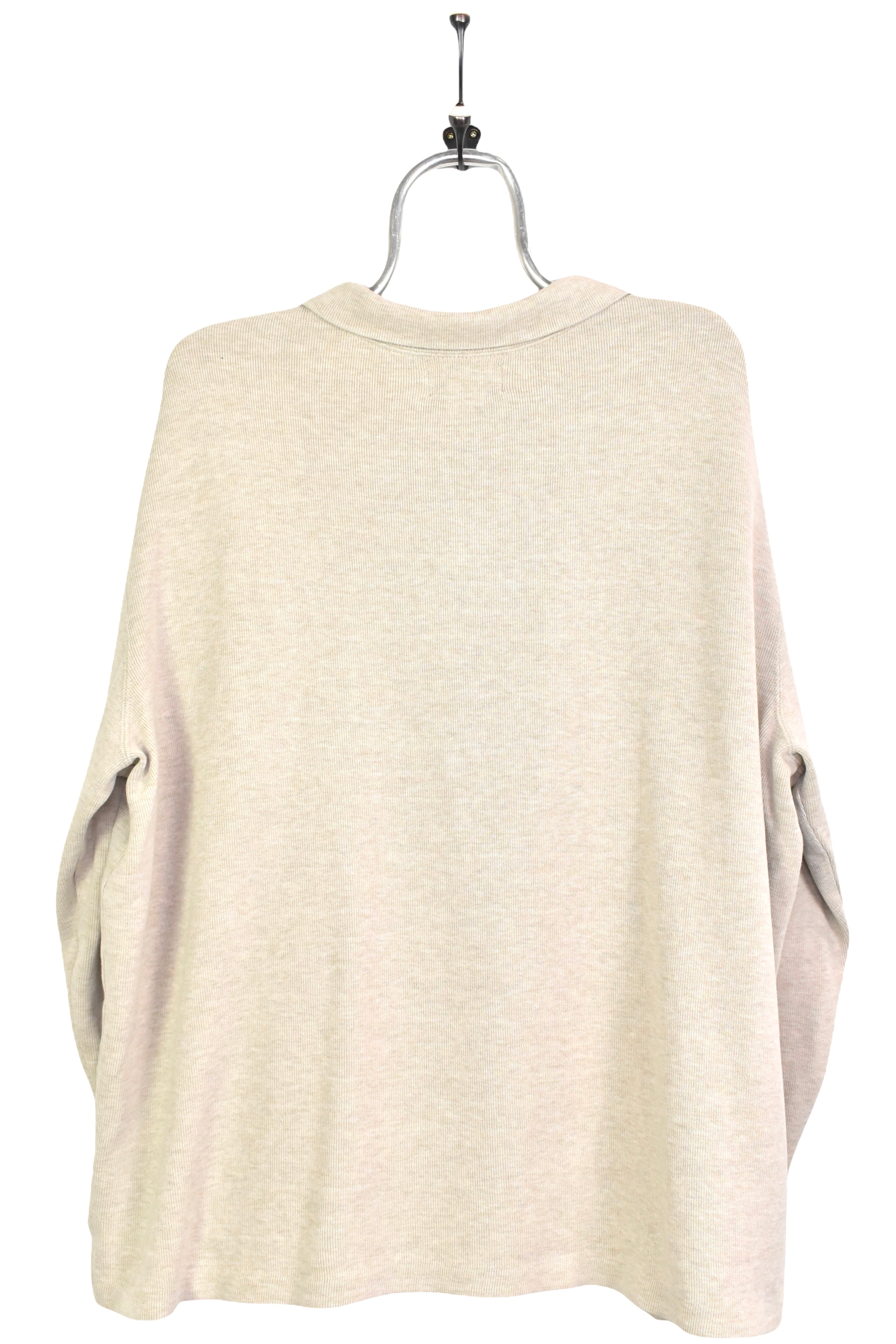 Vintage Ralph Lauren embroidered 1/4 zip cream sweatshirt | XXL RALPH LAUREN