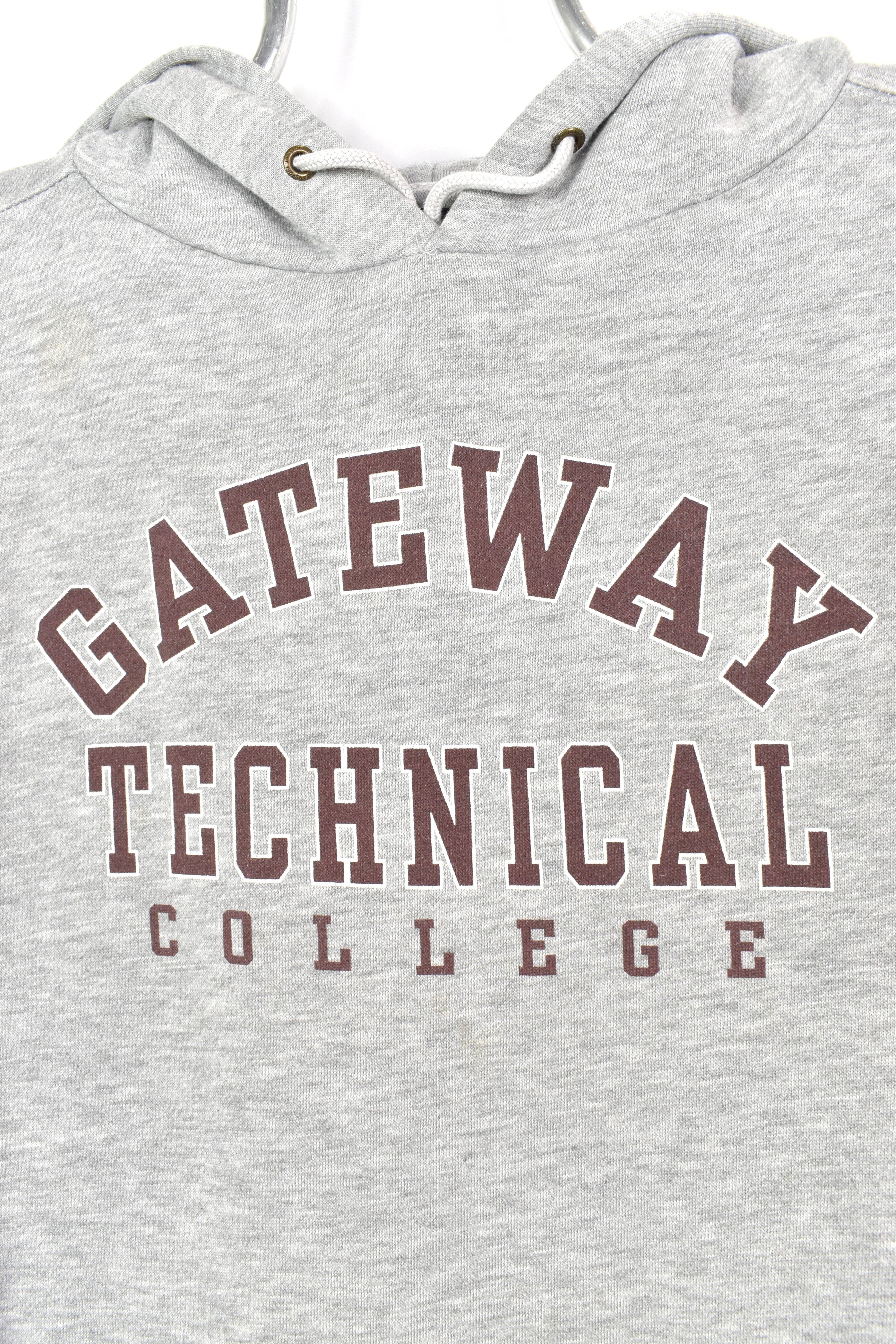 VINTAGE GATEWAY COLLEGE GREY HOODIE | XL COLLEGE
