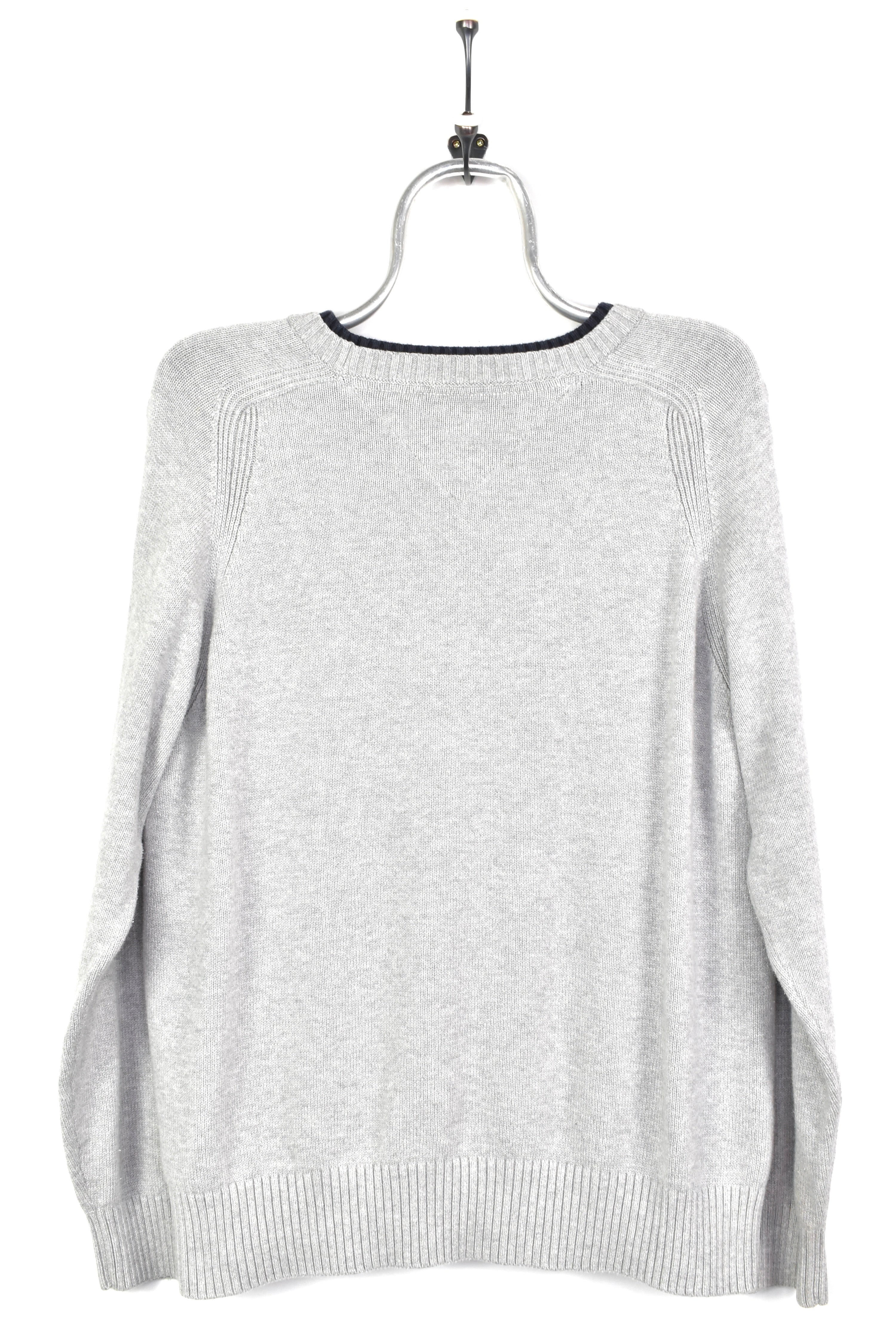 VINTAGE TOMMY HILFIGER EMBROIDERED GREY SWEATSHIRT | XL TOMMY HILFIGER