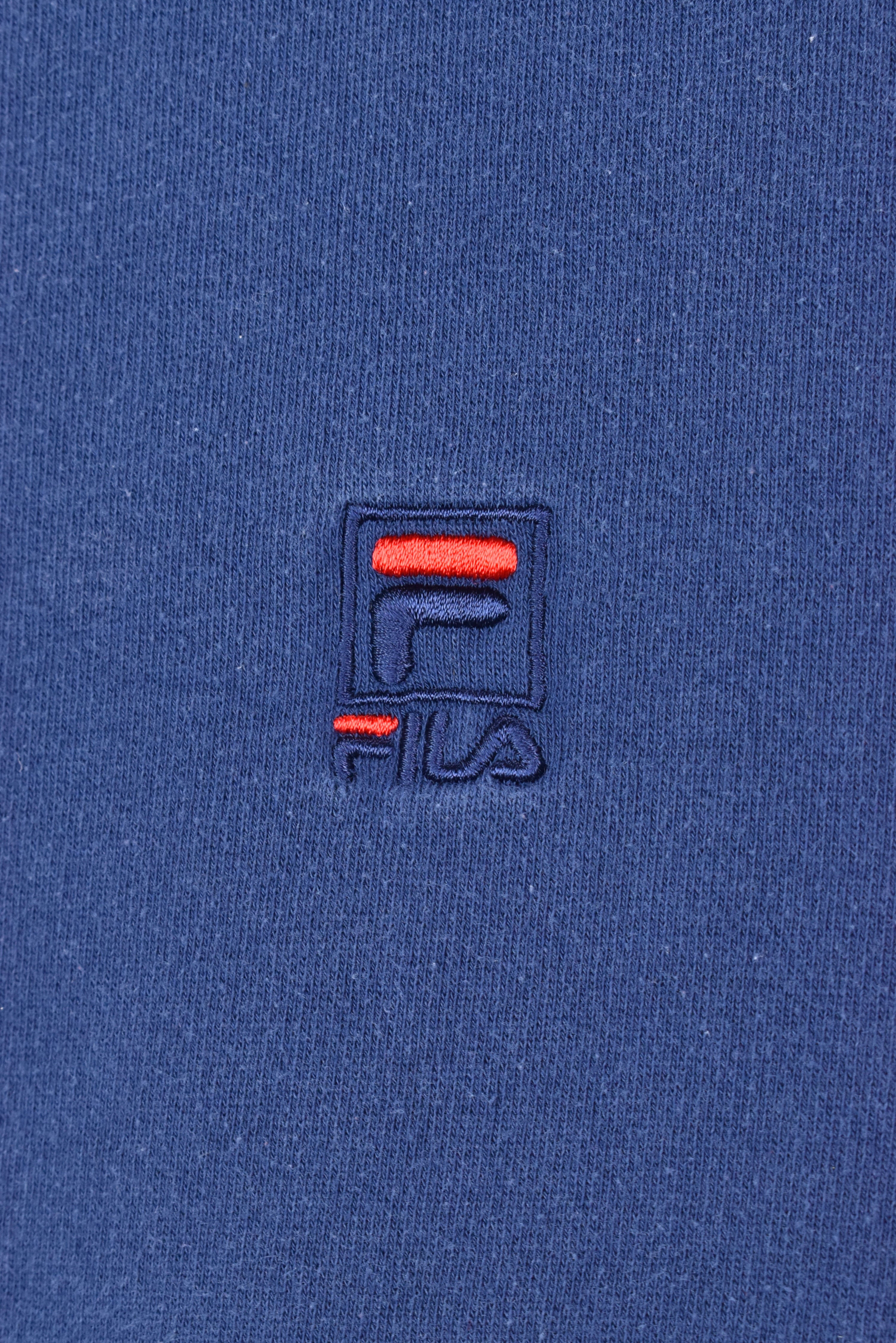 VINTAGE FILA EMBROIDERED NAVY SWEATSHIRT | LARGE FILA