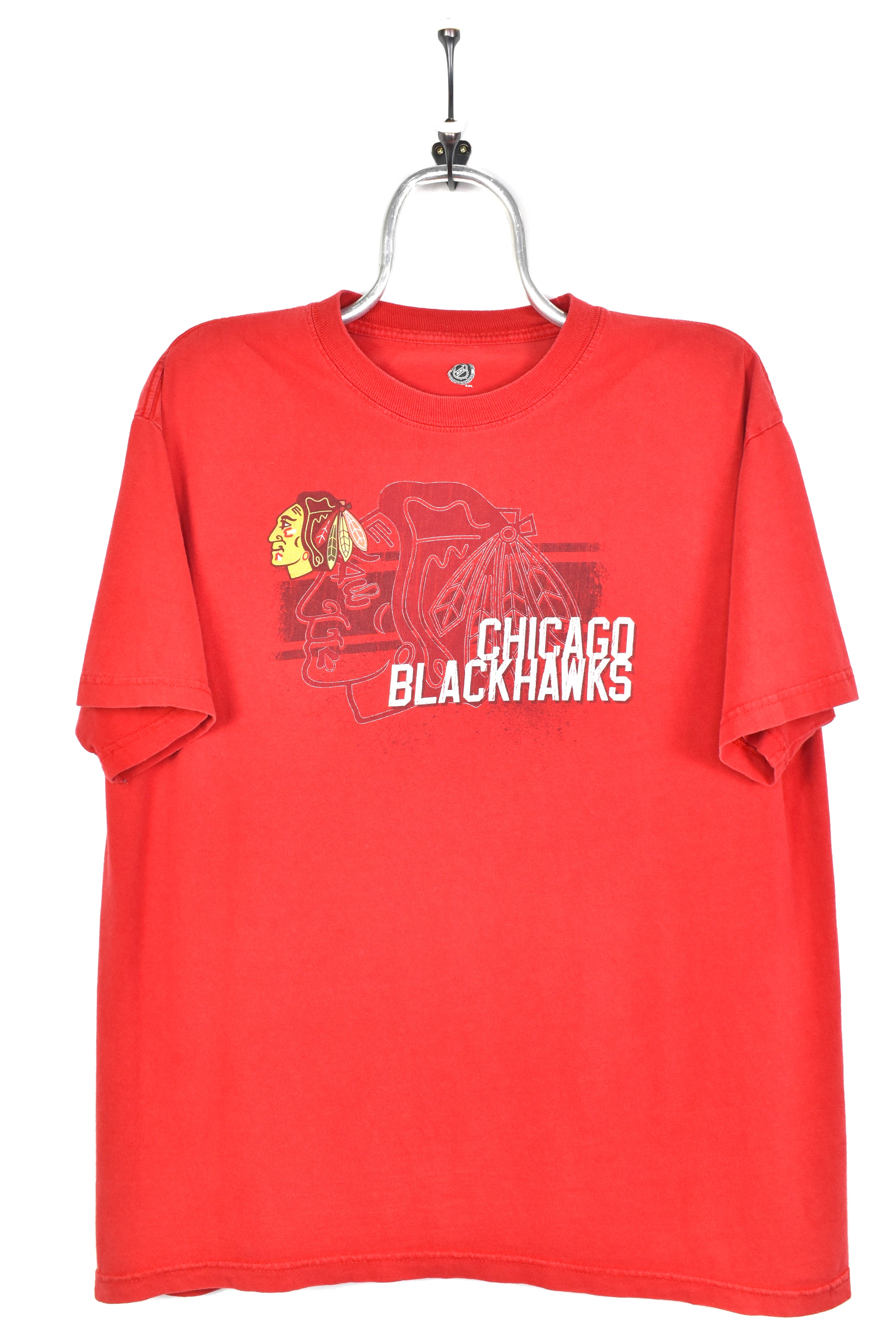 VINTAGE NHL CHICAGO BLACKHAWKS RED T-SHIRT | LARGE PRO SPORT