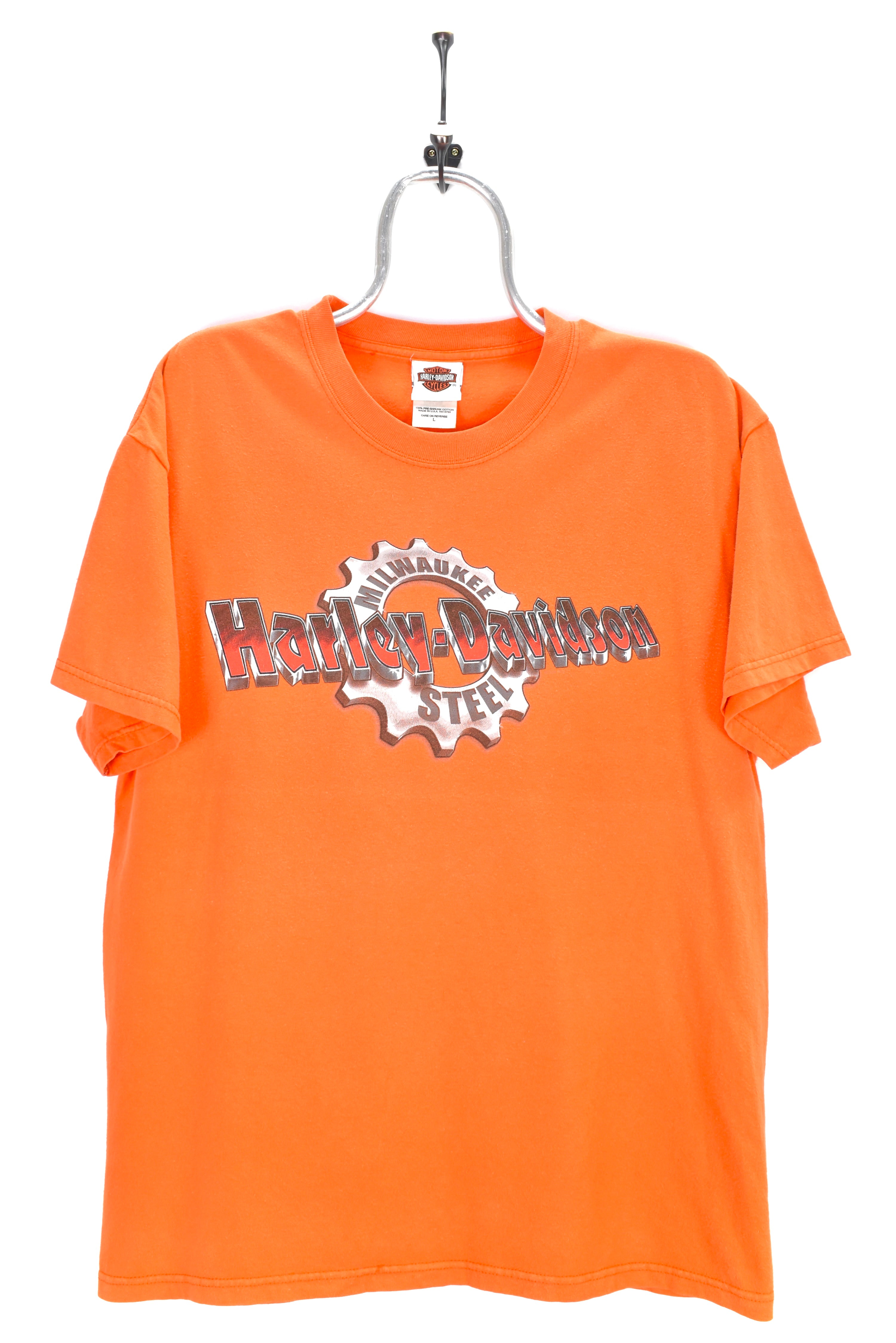 VINTAGE HARLEY DAVIDSON ORANGE T-SHIRT | LARGE HARLEY DAVIDSON