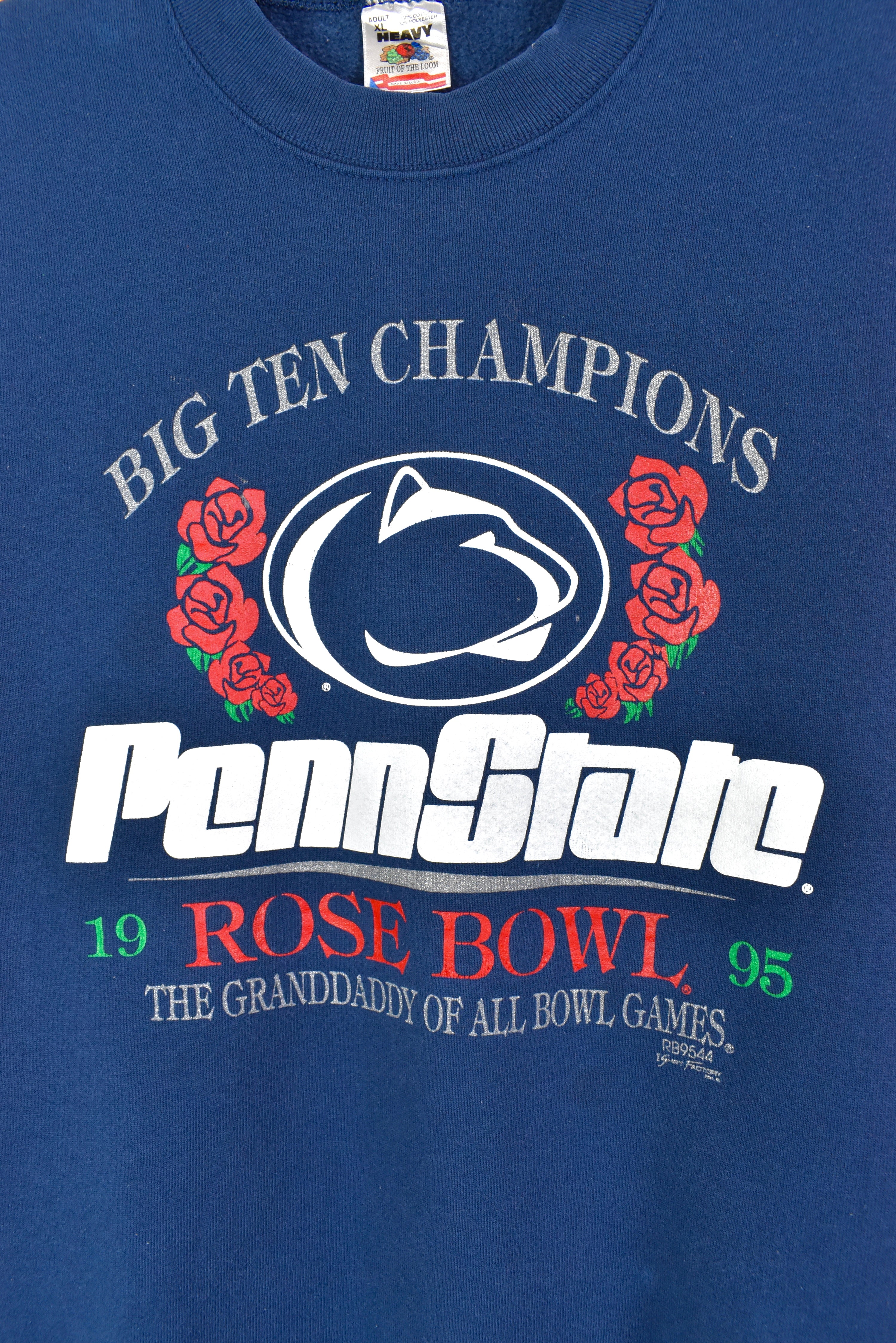 VINTAGE 1995 PENN STATE UNIVERSITY ROSE BOWL NAVY SWEATSHIRT | XL COLLEGE