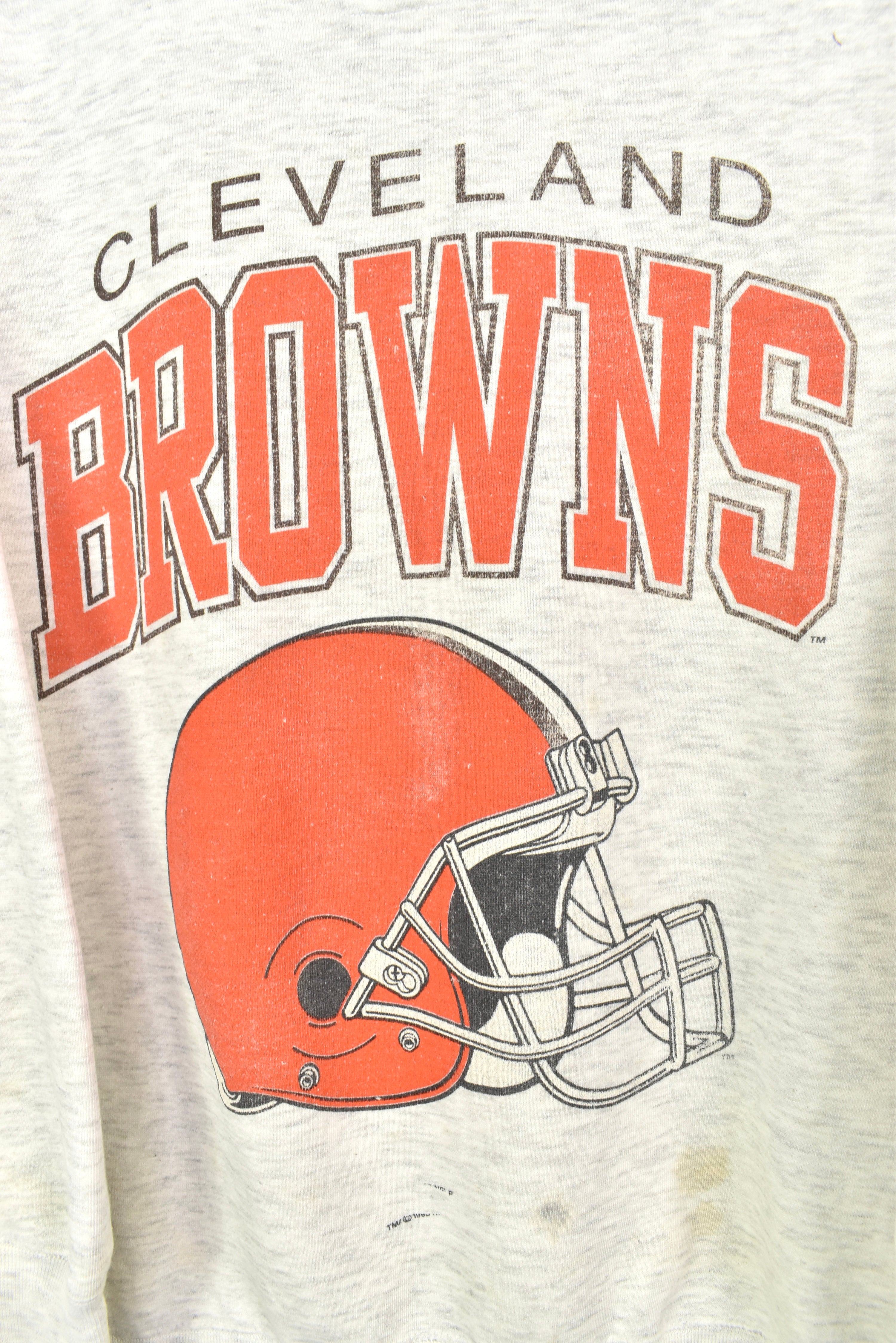 VINTAGE 1990 NFL CLEVELAND BROWNS GREY SWEATSHIRT | LARGE PRO SPORT