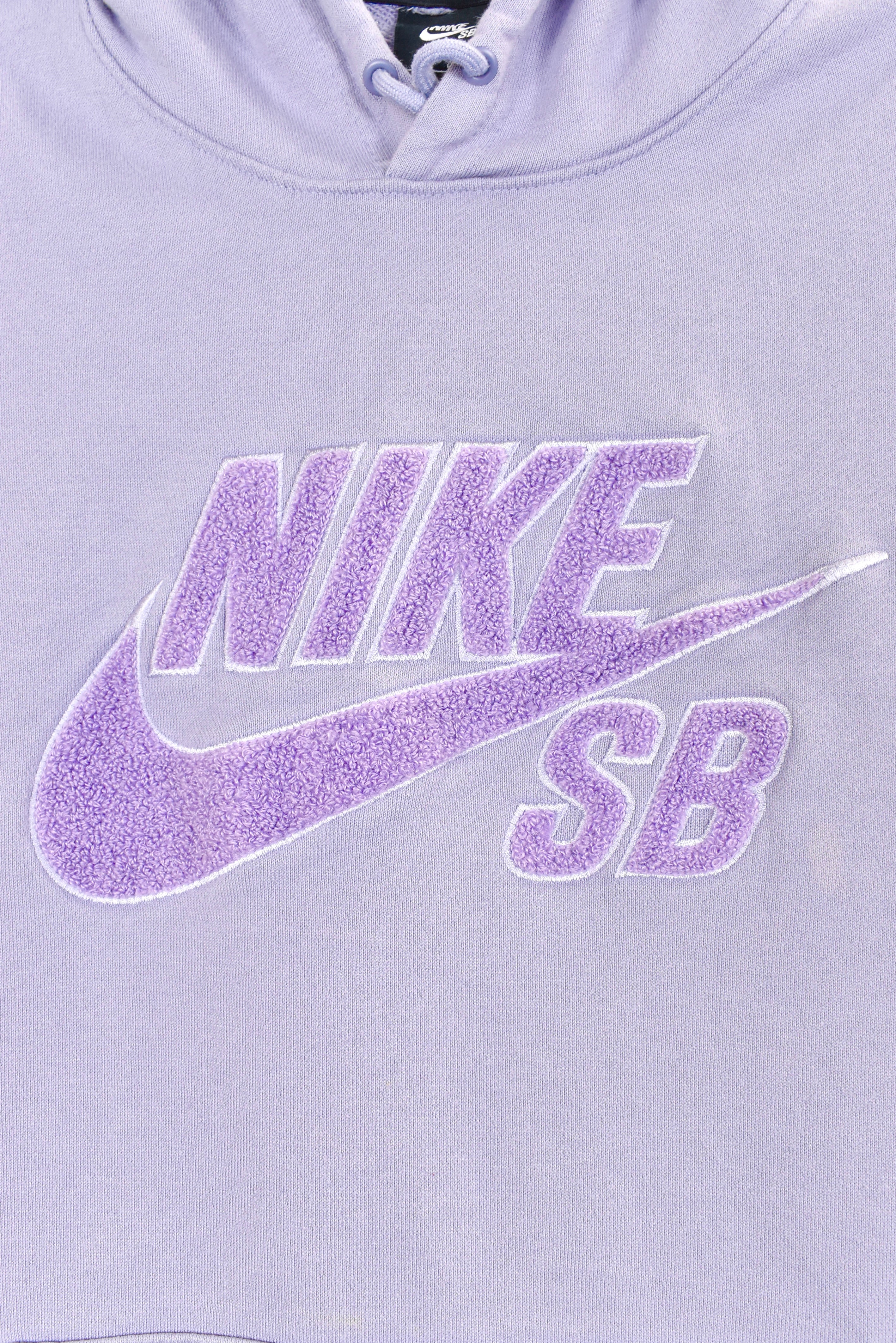 Women's vintage Nike hoodie, purple embroidered sweatshirt - AU Large NIKE
