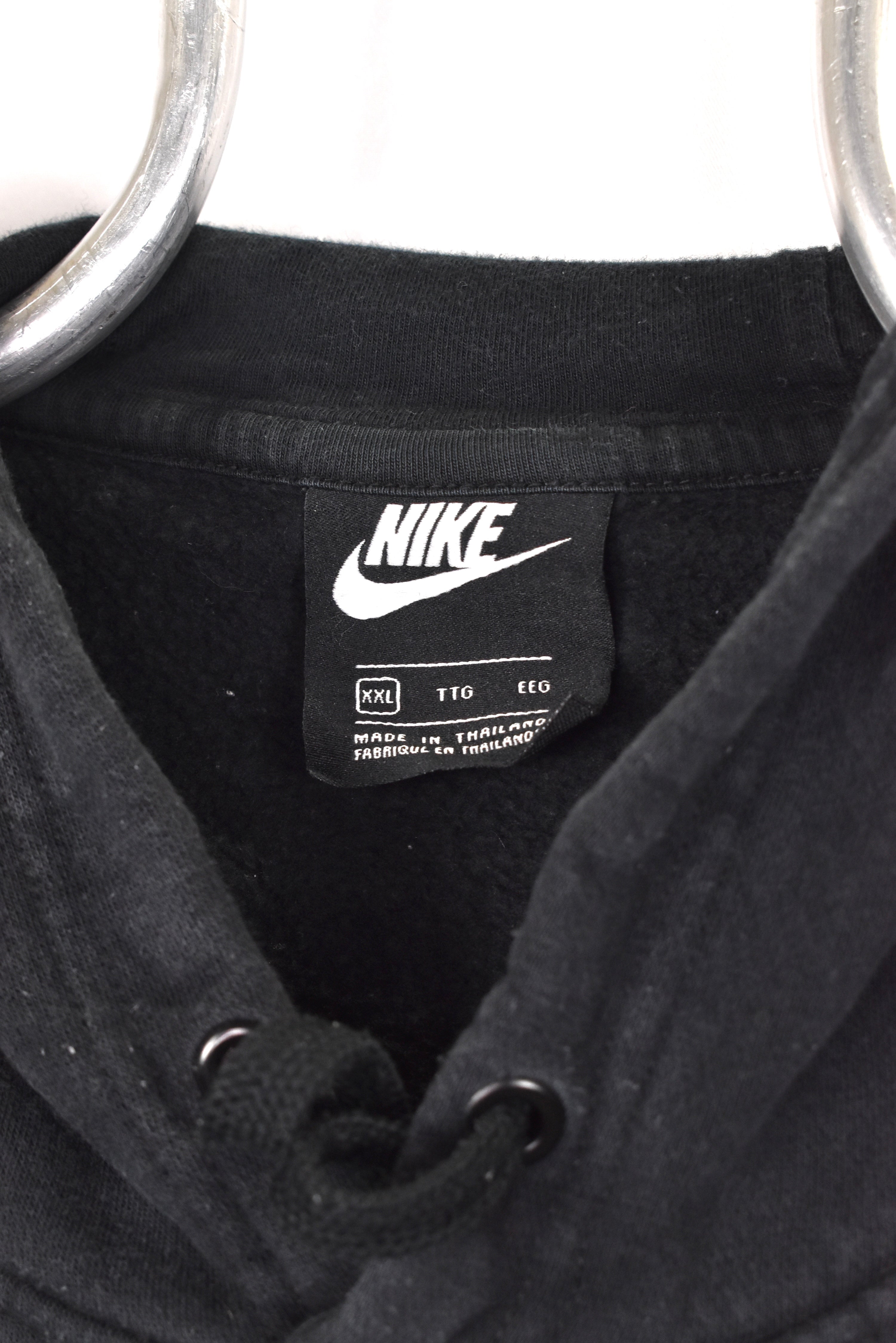 Vintage Nike hoodie, black embroidered sweatshirt - AU XXL