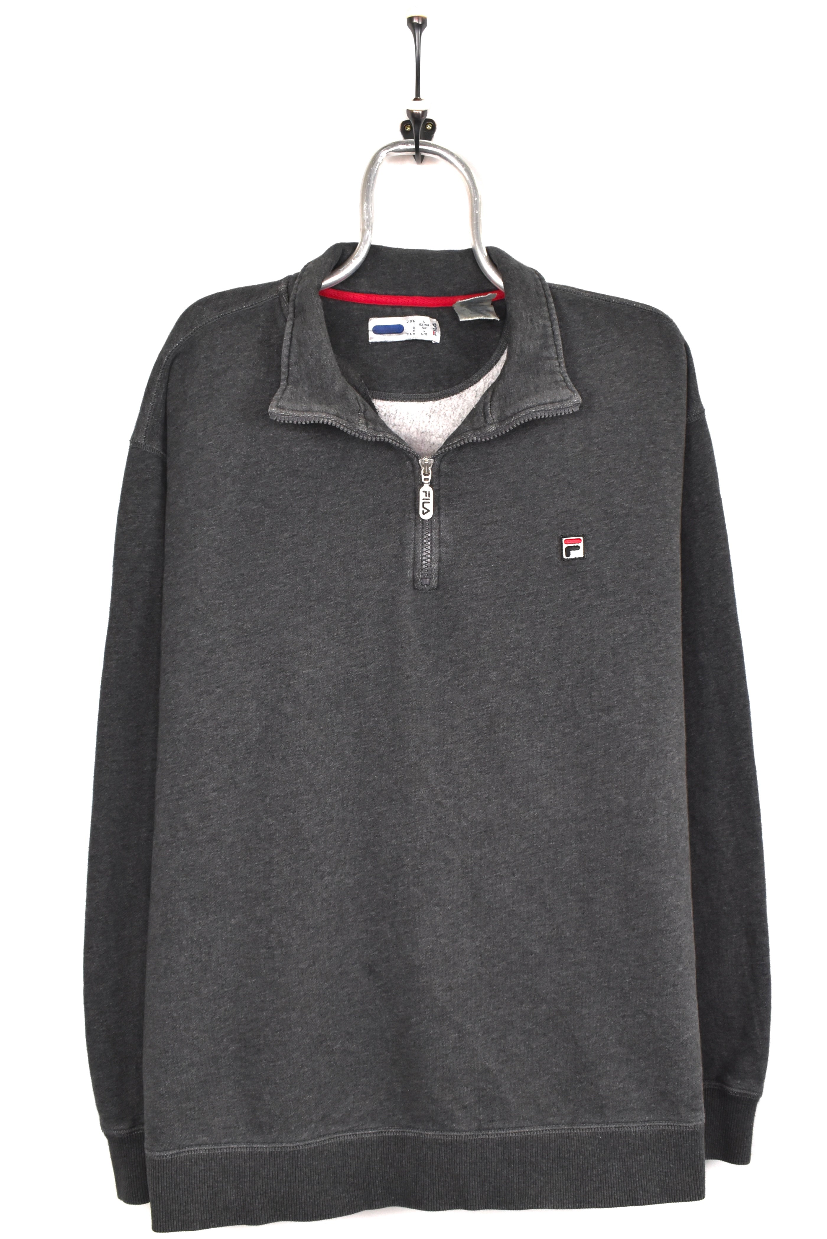 Vintage Fila sweatshirt, grey collared 1/4 zip - AU XL