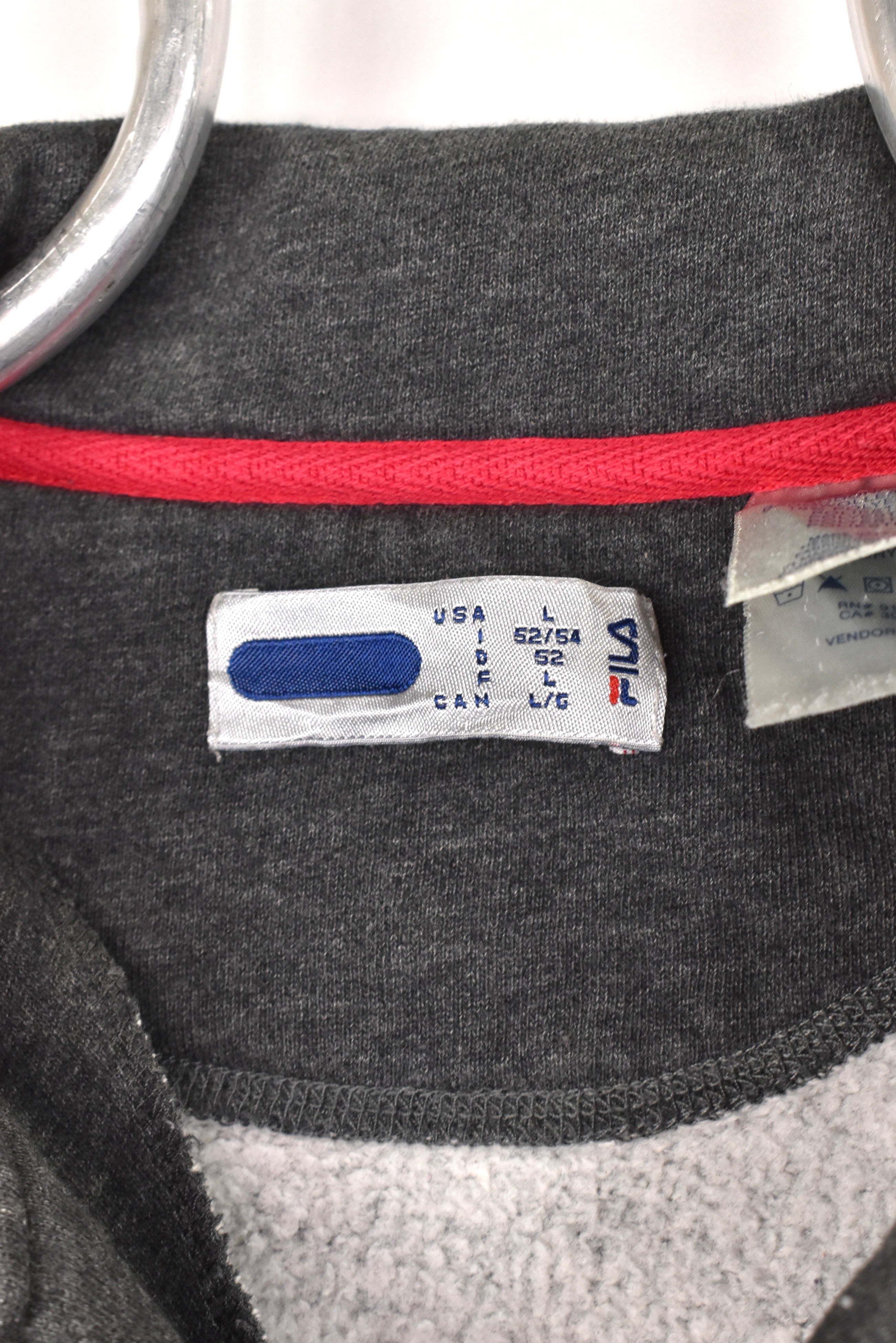 Vintage Fila sweatshirt, grey collared 1/4 zip - AU XL