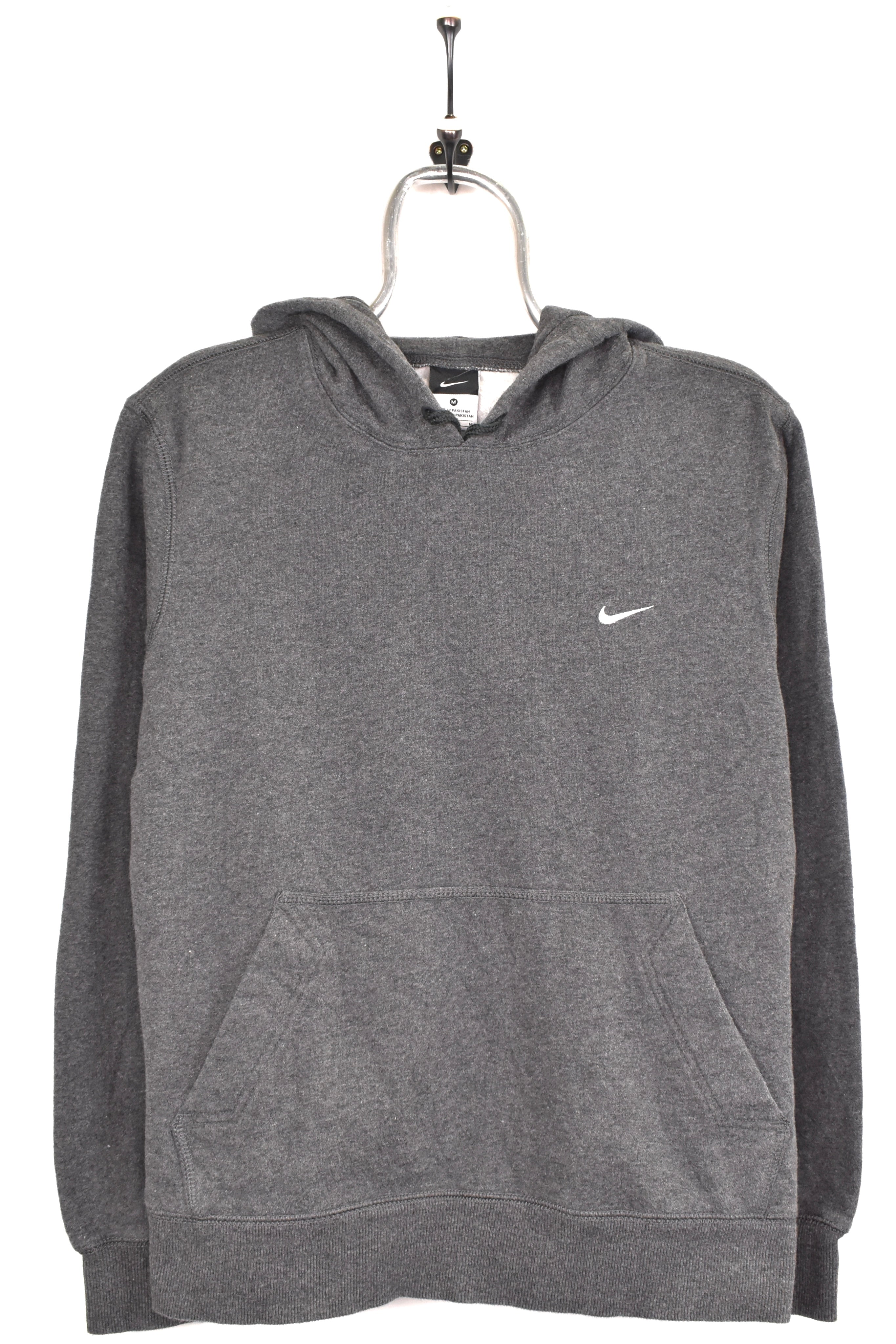 Vintage Nike hoodie, grey embroidered sweatshirt - AU Small